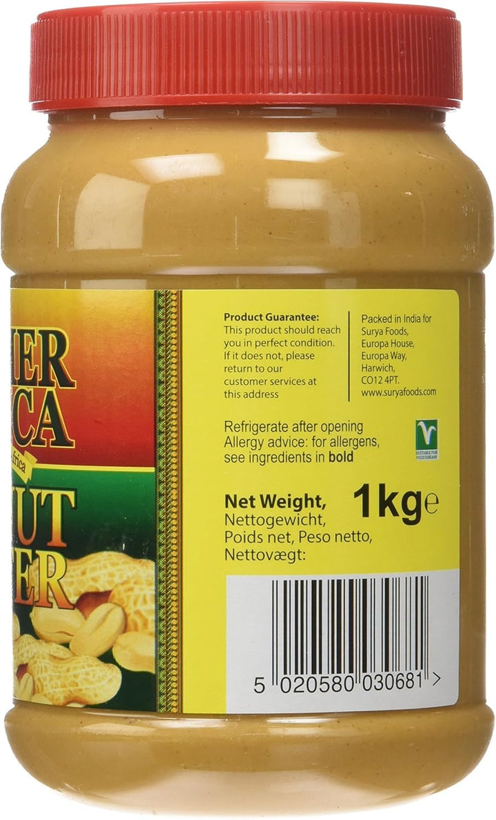 Mother Africa Peanut Butter Natural 1KG - Pure, No Additives, Rich African Flavor