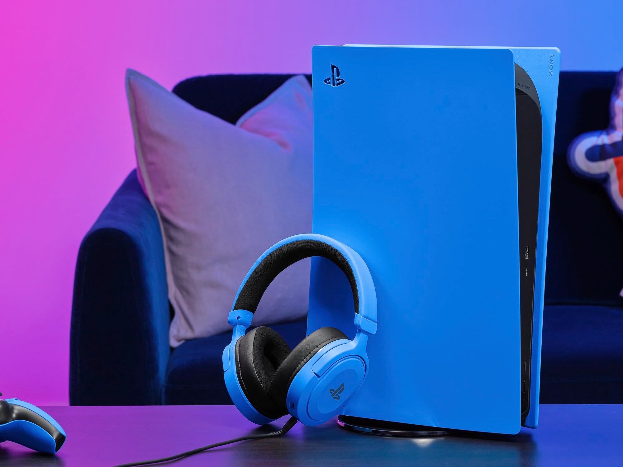 GXTrust GXT 498B Forta Gaming Headset - Officially Licensed for PS5 | 50mm Drivers | Detachable Mic | Blue 8