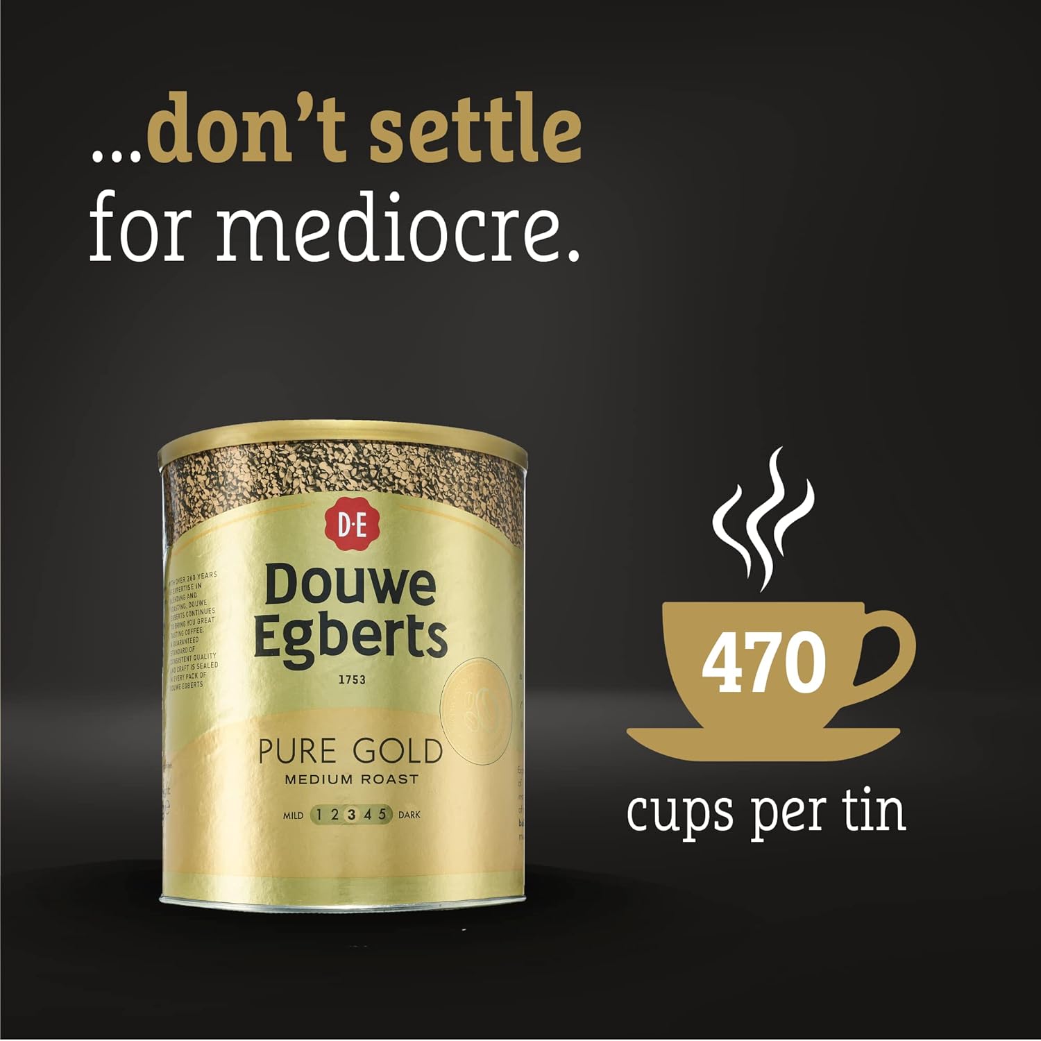 Douwe Egberts Pure Gold Instant Coffee - 750g Resealable Tin 4