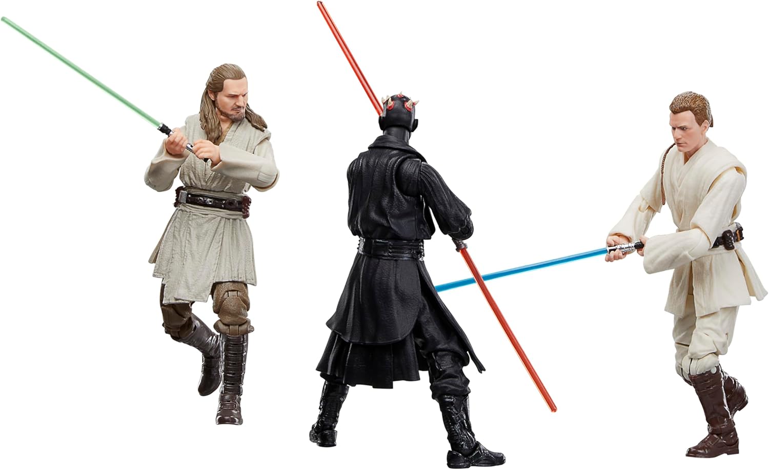 Star Wars The Black Series Qui-Gon Jinn, Darth Maul & Obi-Wan Kenobi 6-Inch Action Figure 3-Pack