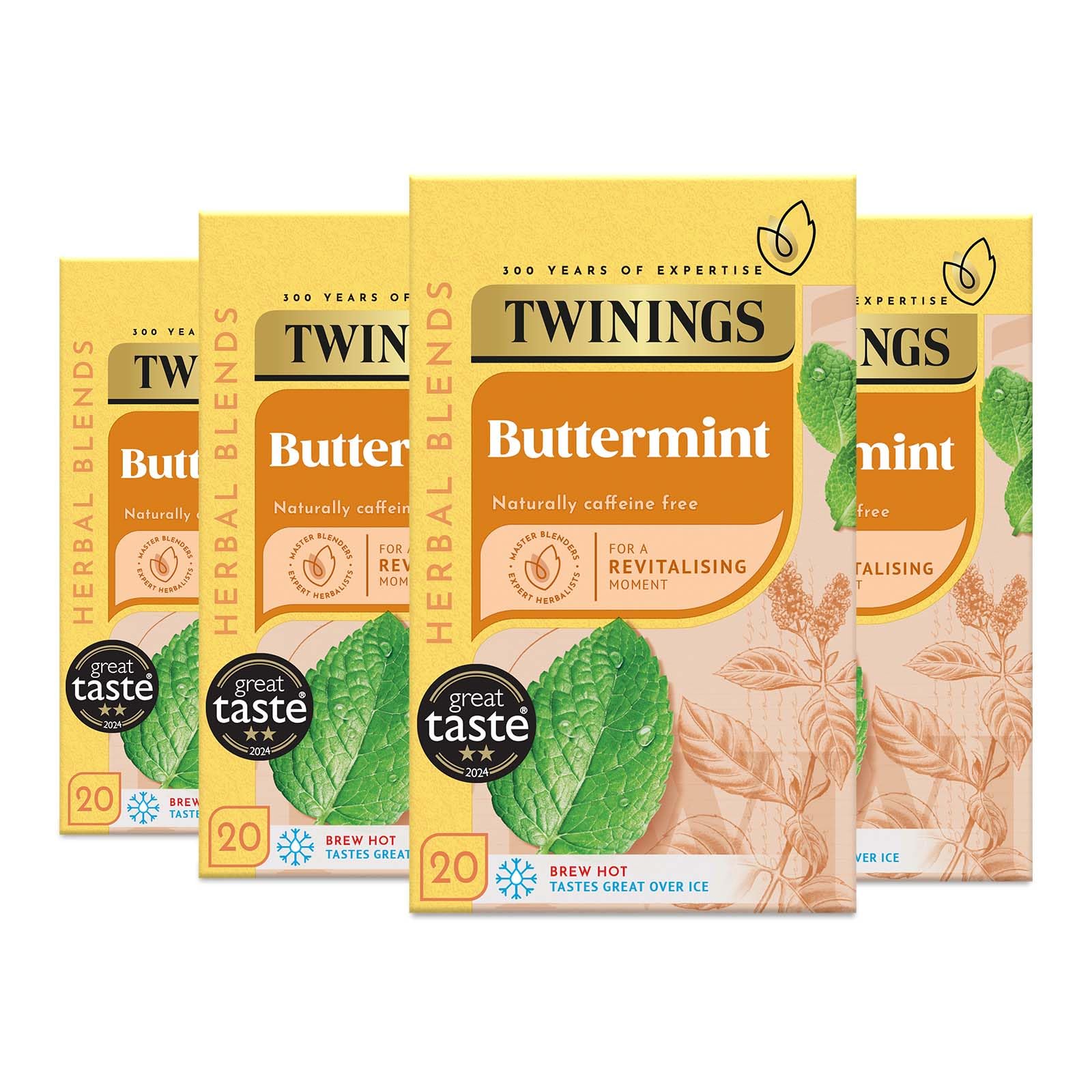 Twinings Buttermint Flavoured Tea Bags - 80 Count (Pack of 4) Biodegradable Bags 1