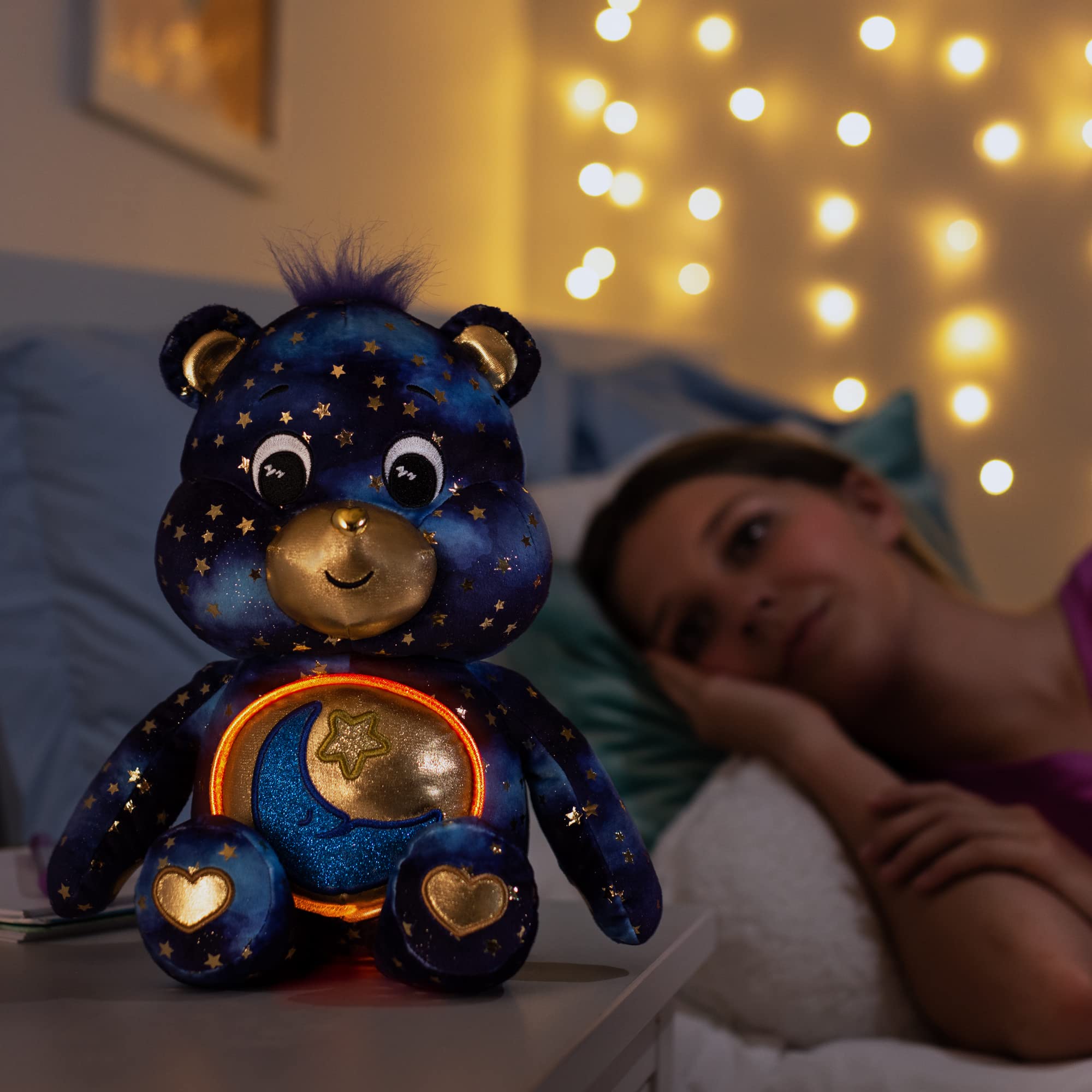 Care Bears Bedtime Bear Collector Edition - Light-Up Belly Plush Toy for Kids 4+