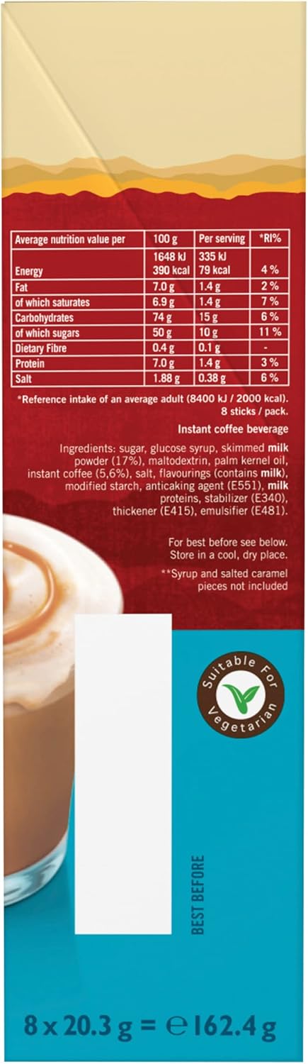 Kenco - Salted Caramel Iced/Hot Latte Instant Coffee Sachets (Pack of 5, 40 Total) 4