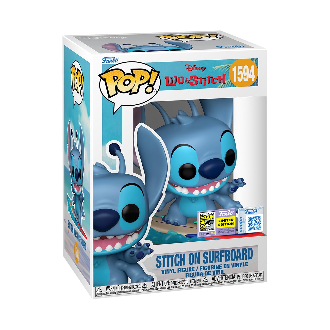 Funko POP! Vinyl: Lilo & Stitch - Stitch Surf (Amazon Exclusive) | 3.75 Inch Vinyl Figure