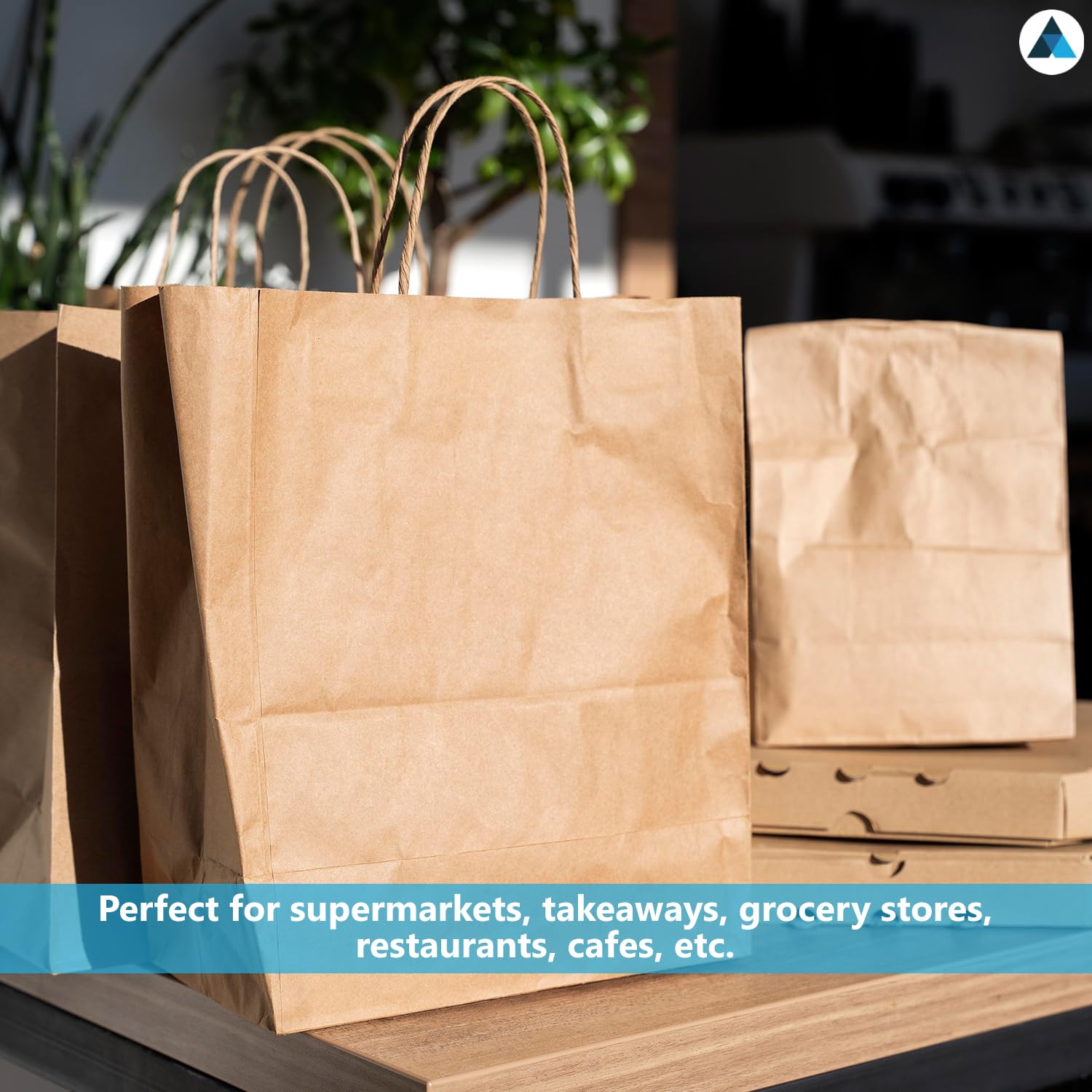Nationwide Paper Extra Large Plus Brown Paper Bags with Handles - 30 Count | 320x220x280mm 2
