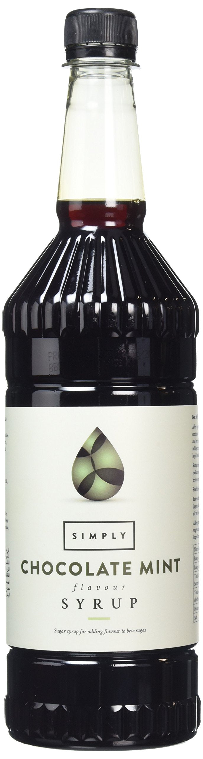 Simply Chocolate Mint Syrup 1 Litre - Vegan, Halal, Nut-Free Flavoured Beverage Syrup 6