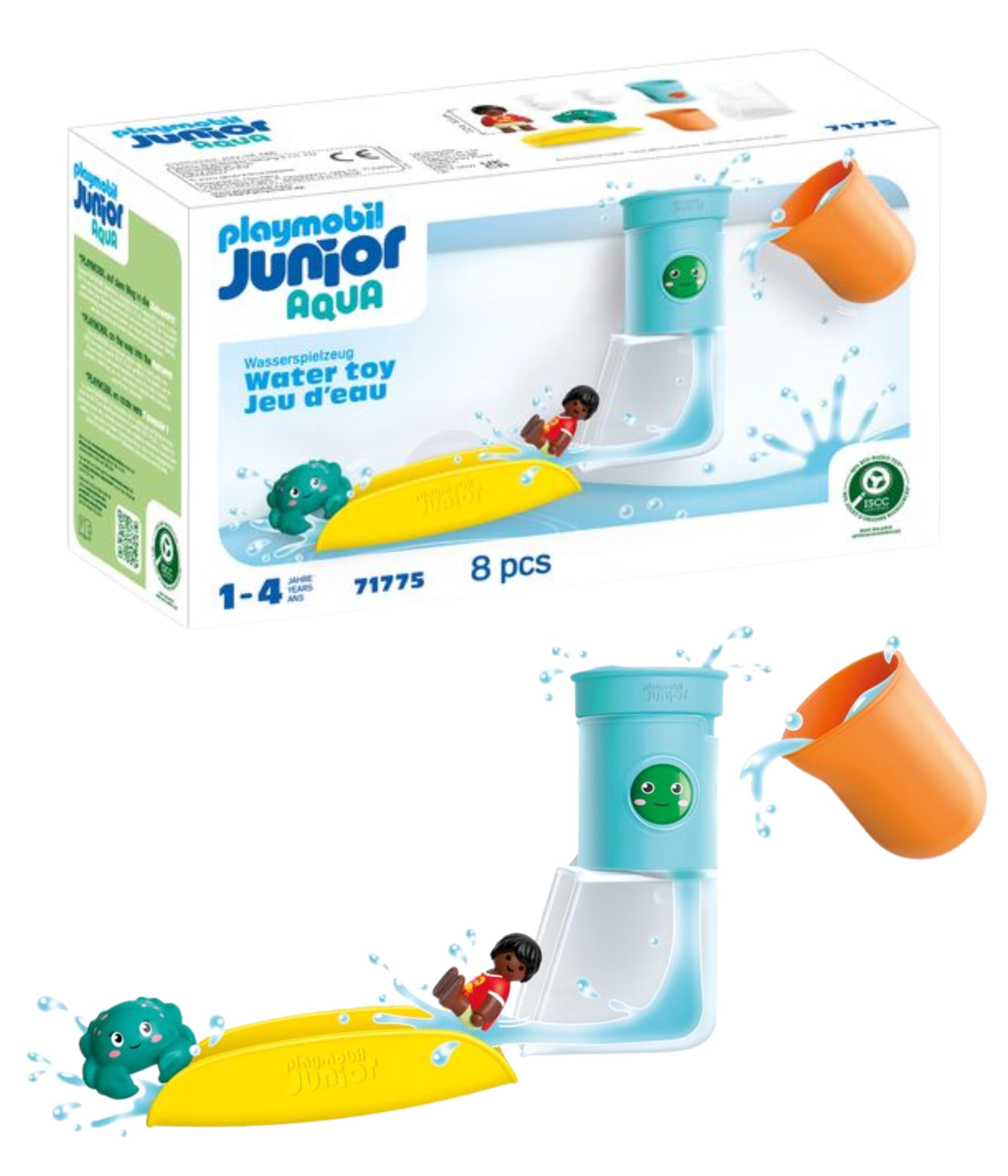 Playmobil JUNIOR AQUA Waterfall Tank with Slide | Water Toy for Ages 1+ 1