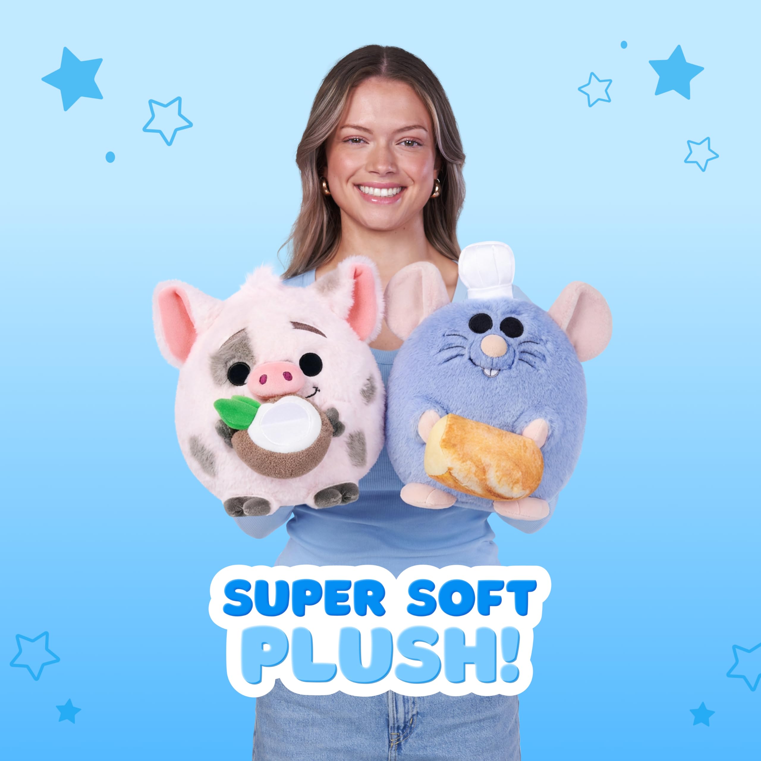 Snackles Disney Remy & Baguette 8-Inch Plush Toy | Ultra-Soft Polyester | Unisex Children 8