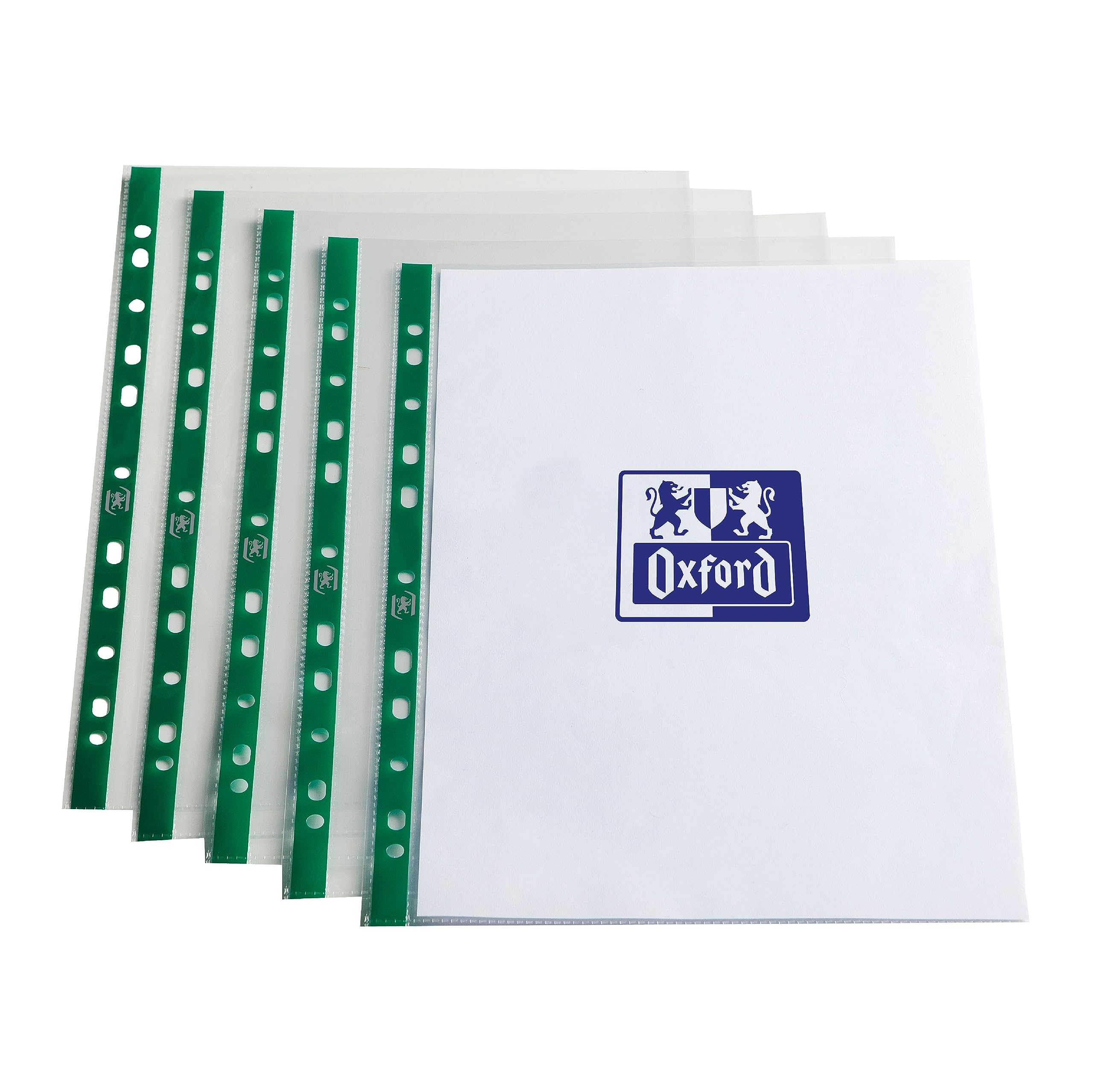 Oxford Heavy Duty A4 Punched Poly Pockets - Glass Clear, Durable Plastic, Box of 100 4
