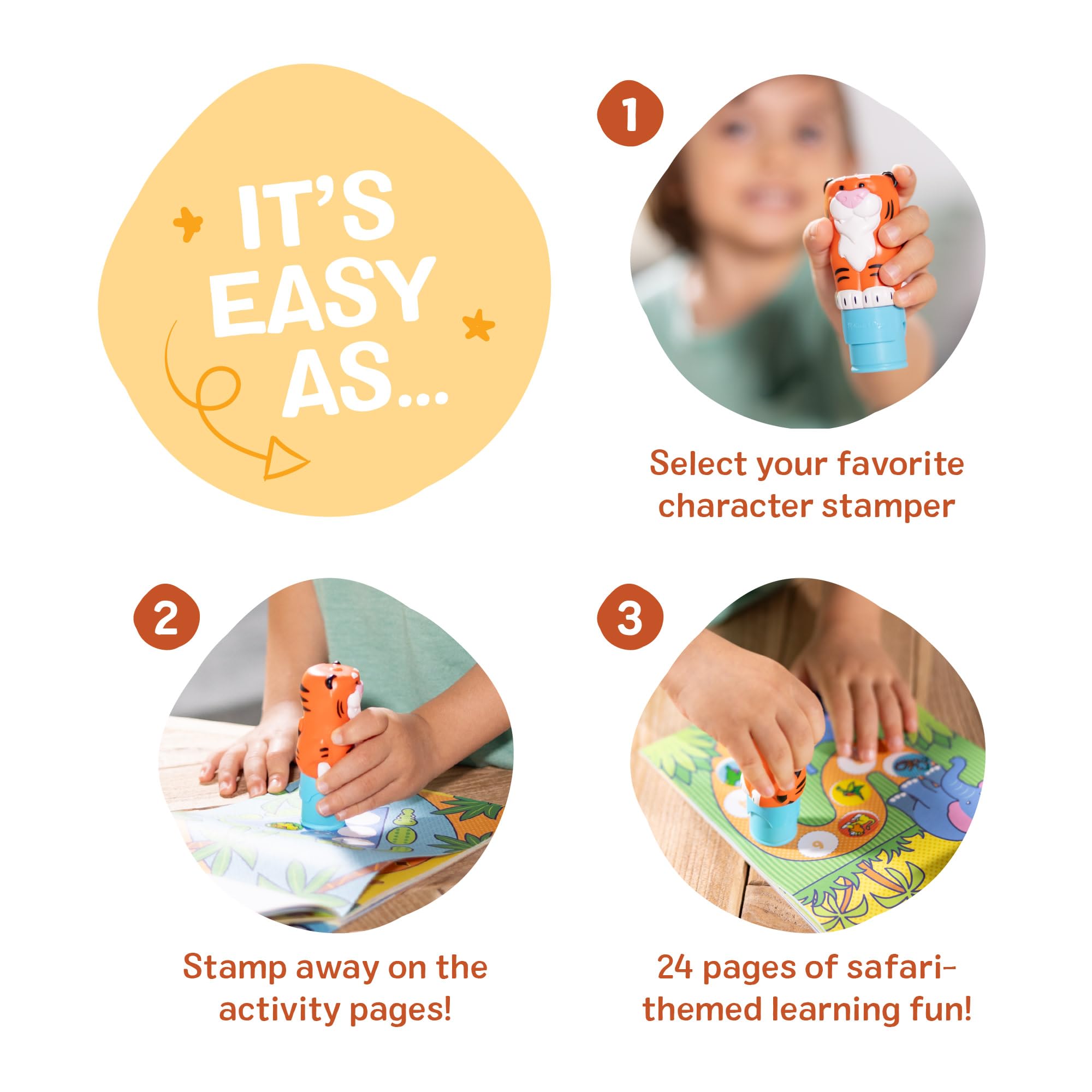 Melissa & Doug Sticker WOW! Pumpkin the Tiger Stamper Activity Set with 300 Safari Stickers 6