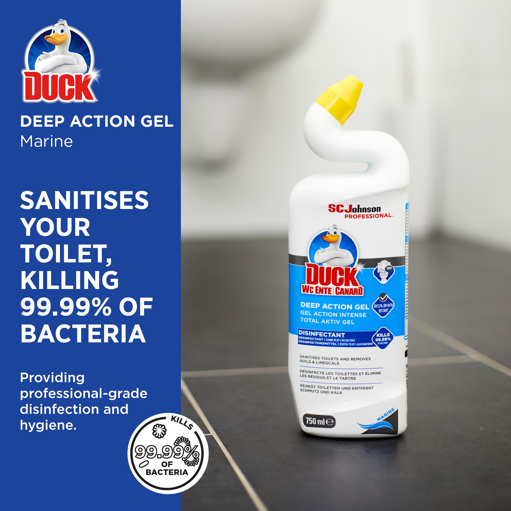 SC Johnson Professional Duck Deep Action Gel Marine Toilet Cleaner - 750 ml Gel Disinfectant for Toilets & Urinals 2