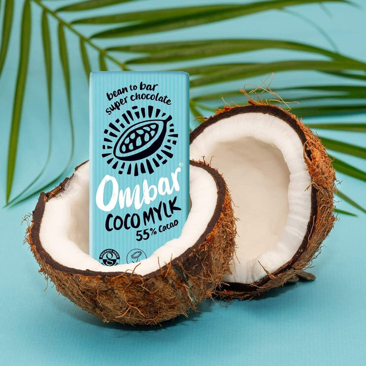 Ombar Coco M"lk 55% Cacao Vegan Chocolate Bar (70g x 10) - Organic Dairy-Free Treat