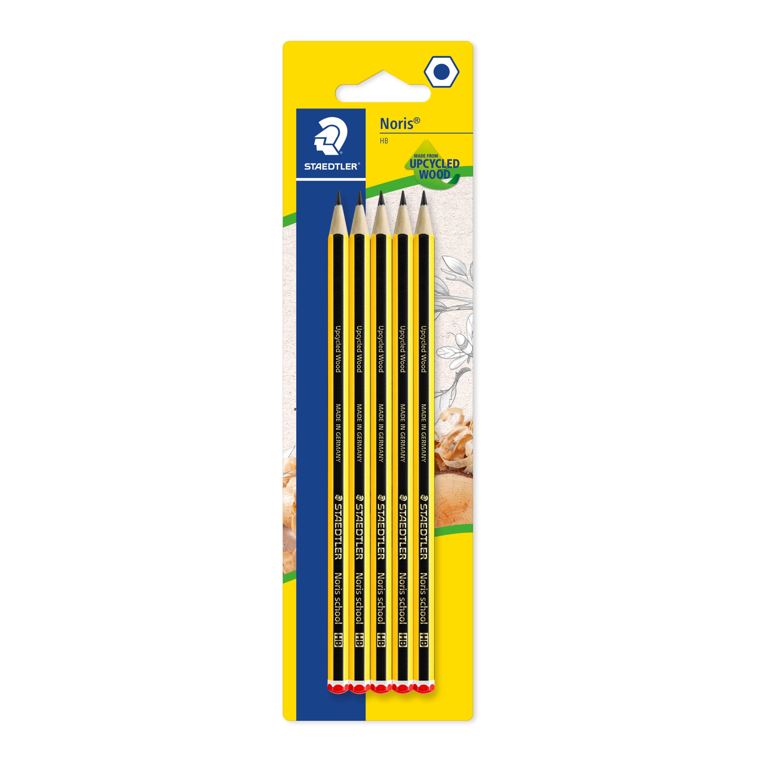 STAEDTLER Noris School Graphite Pencils 121-2 BK5D - HB Hardness, Break-Resistant Lead | Pack of 5 1