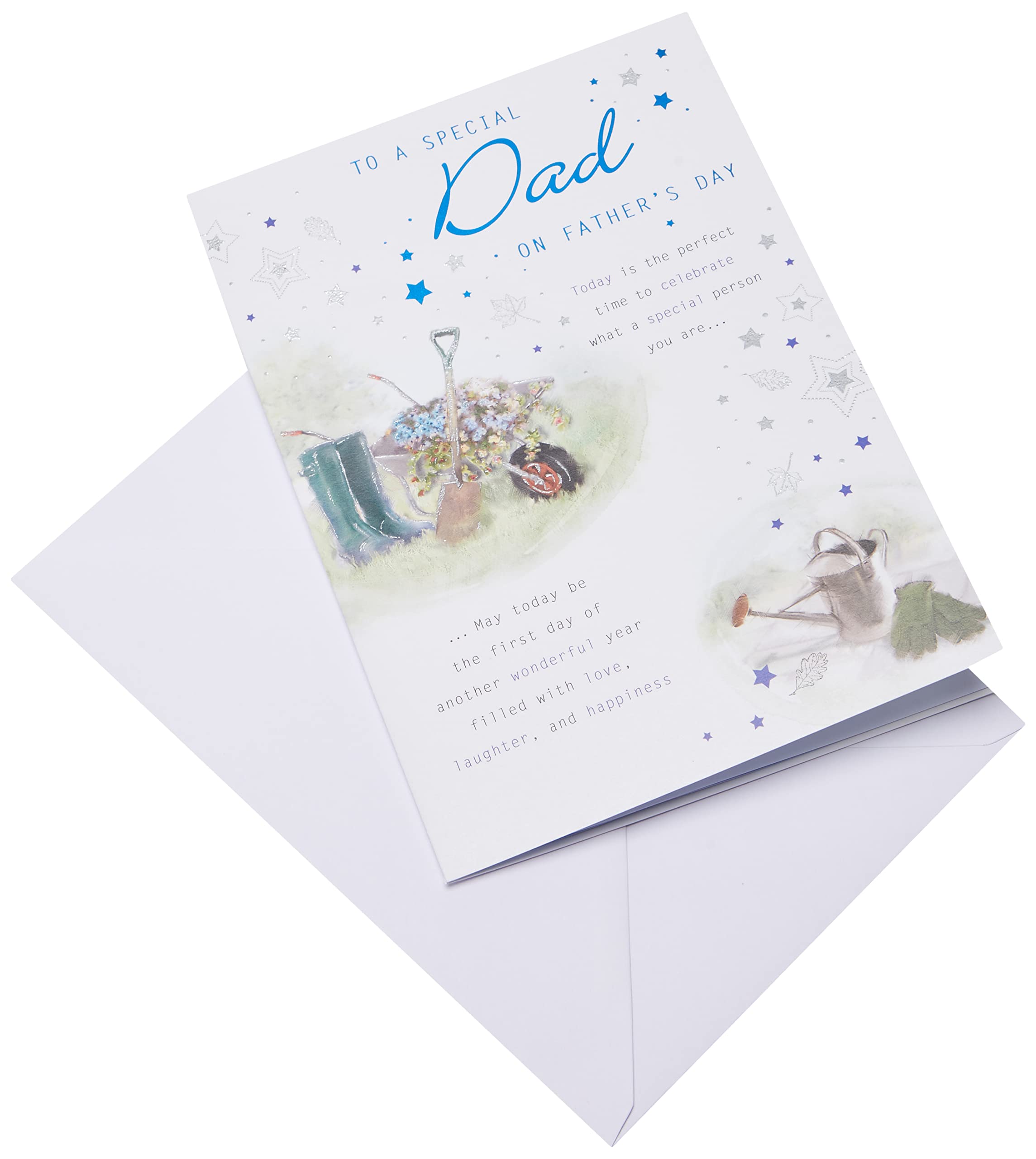 Piccadilly Greetings Dad Father's Day Card | 10 x 7 Inches | White