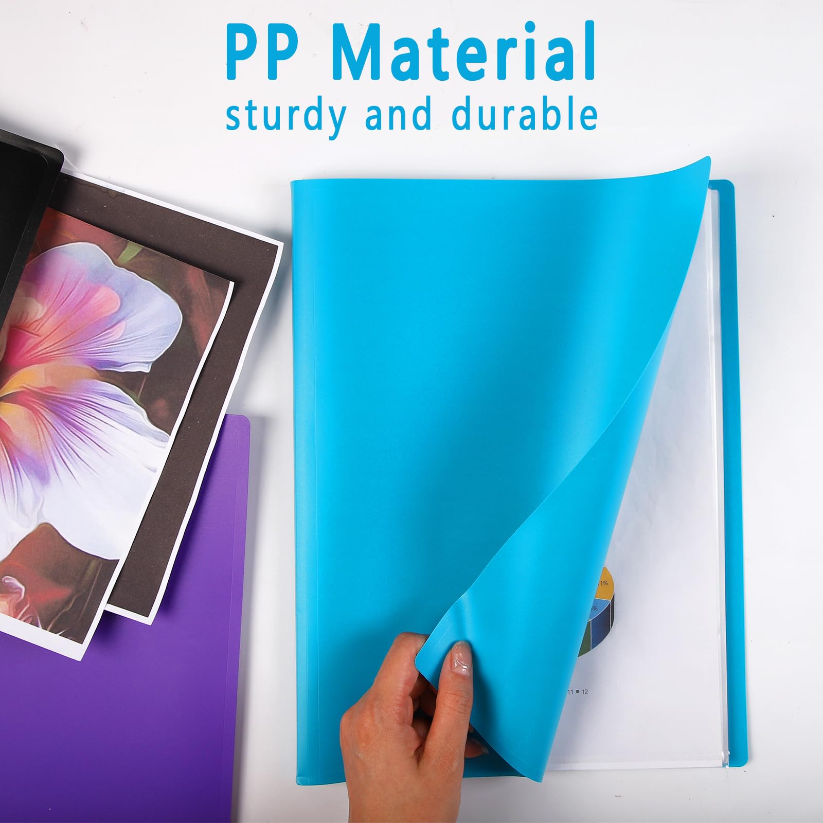 NORTHERN BROTHERS Project Folder - 110 Pockets A4 Display Book | Plastic, Black/Blue/Purple 2