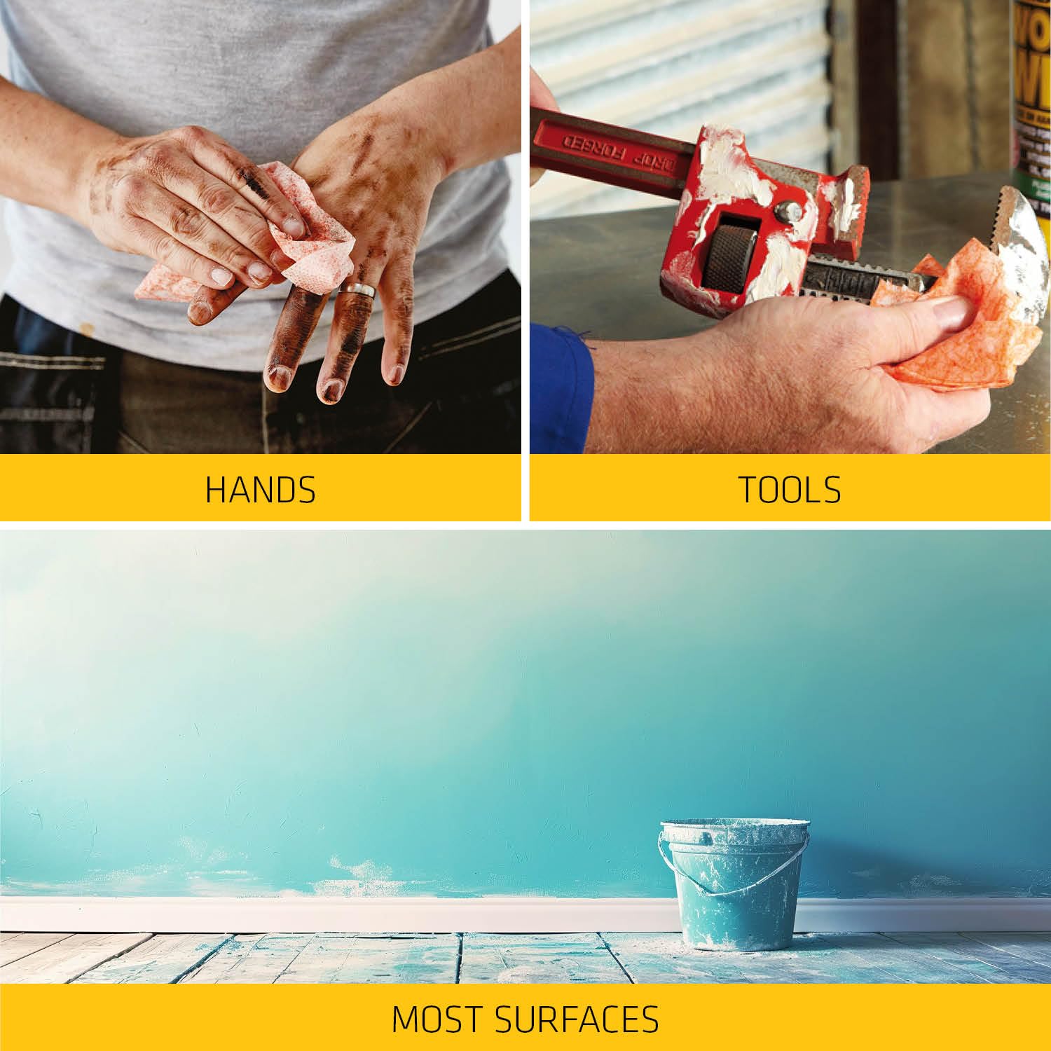 Sika Wonder Wipes Textured Heavy Duty Cleaning Wipes for Building Trade 7