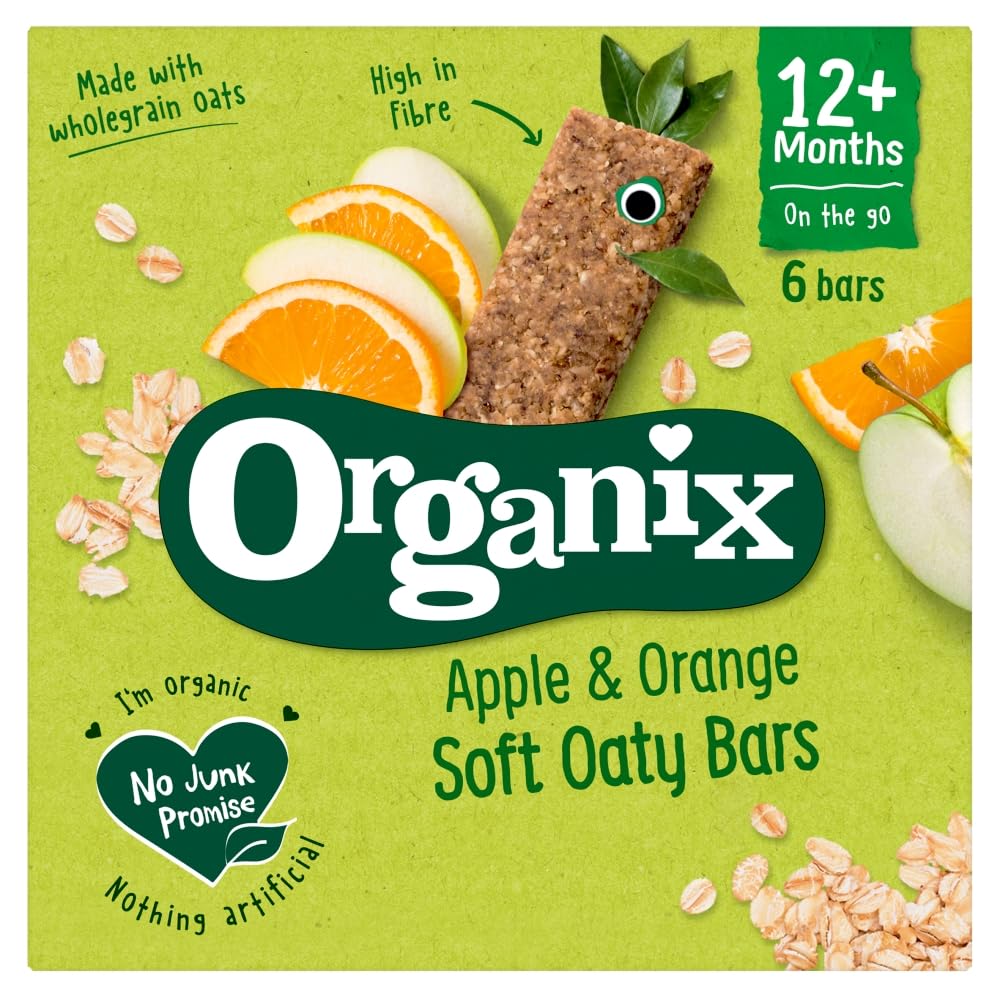 Organix Apple & Orange Soft Oaty Bars - Wholegrain Oats | 138g