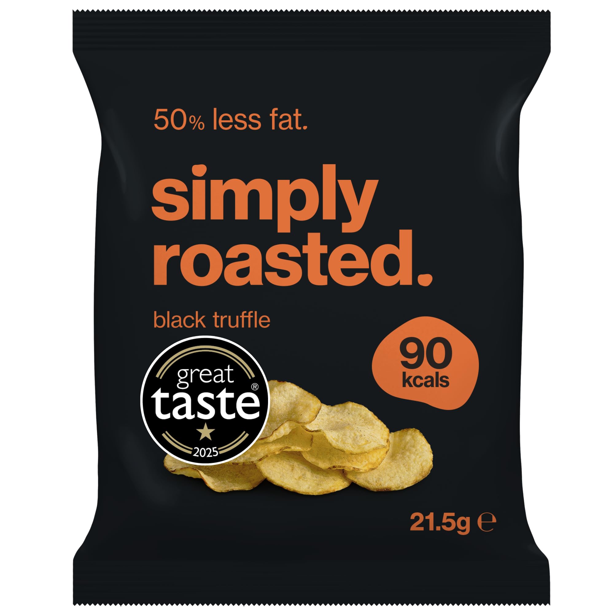 Simply Roasted Black Truffle Crisps - 12 x 21.5g Multipack | Roasted, Never Fried