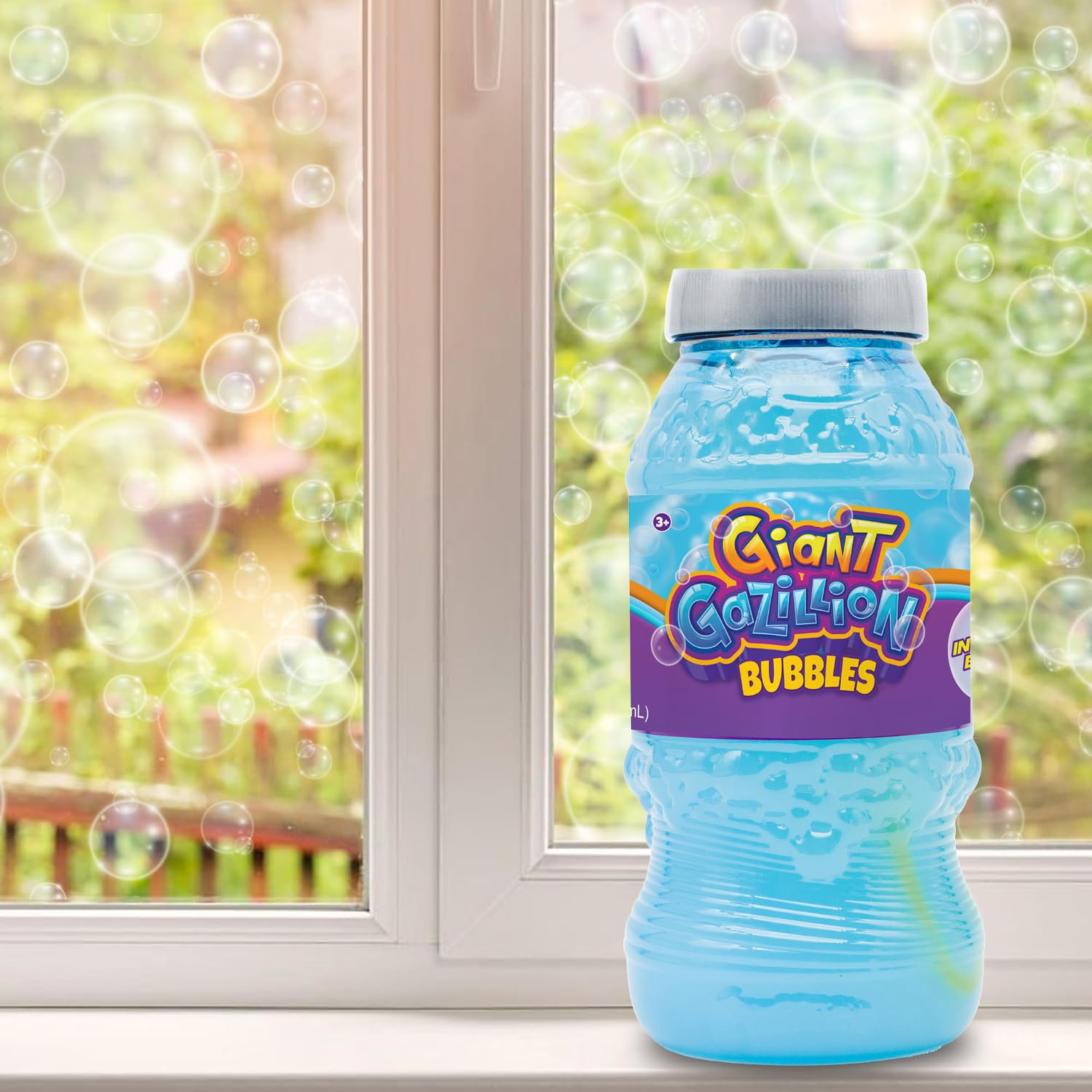 Gazillion Giant Bubble Solution 2L - Lab-Formulated for Huge, Stretchy Bubbles with Bonus Wand, Ages 3+ 3