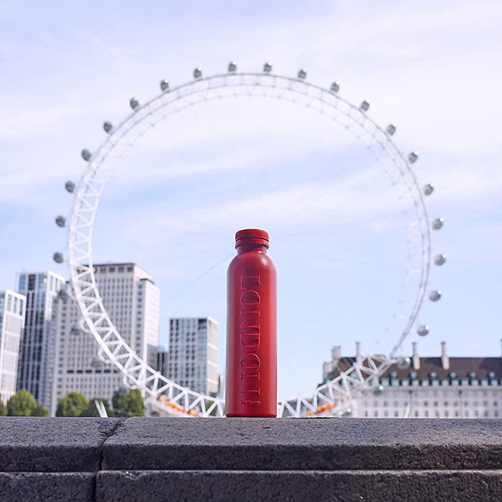 Bottle Up Reusable BPA Free Water Bottle 500ml – London Red, Prefilled with Pure Still Spring Water
