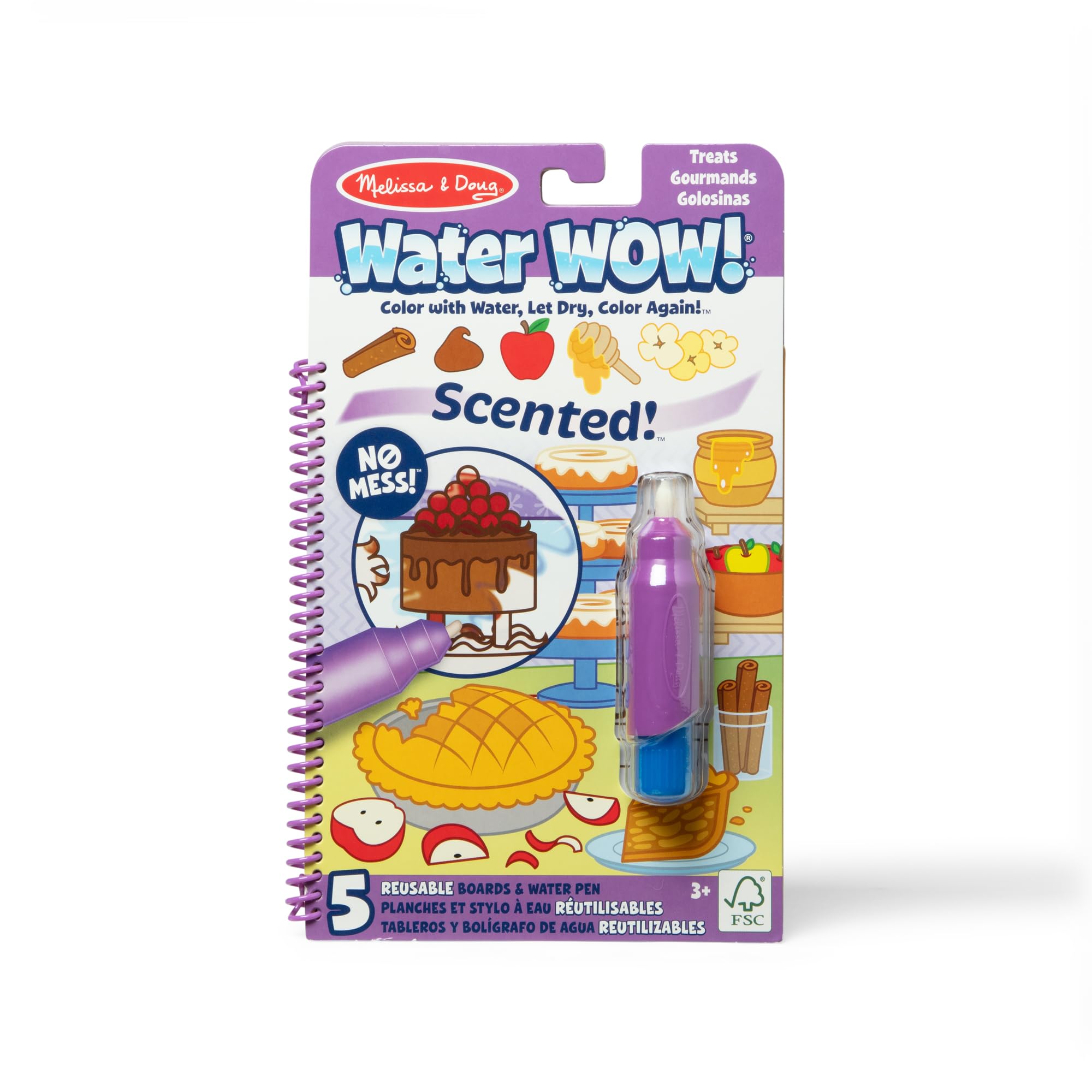 Melissa & Doug Water WOW! Treats - Mess-Free Scented Painting Activity Book for Kids Ages 3-6