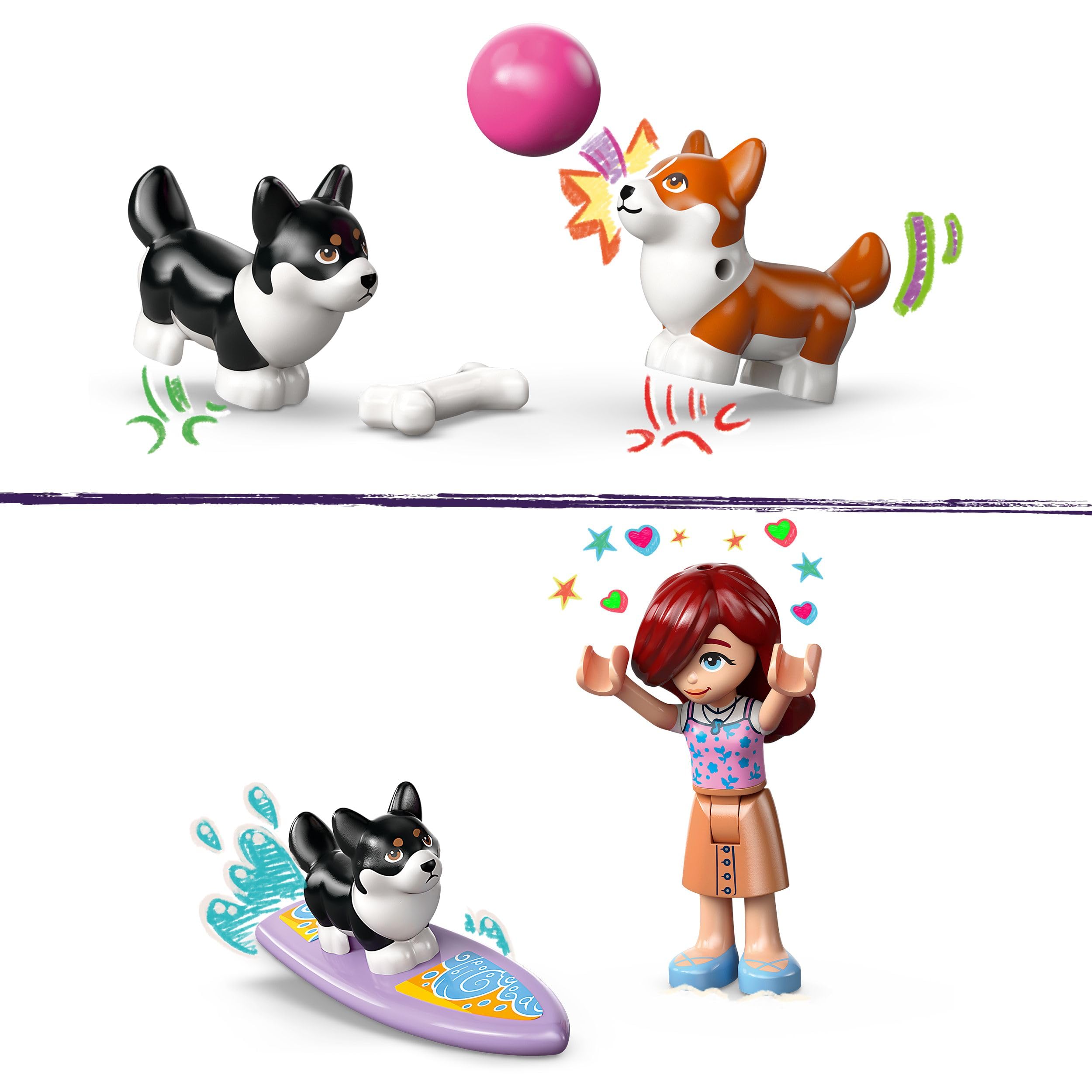 LEGO Friends Surfing Dogs and Scooter Adventure Set - Building Toy with Mini Dolls and Vehicles for Ages 6+ 2