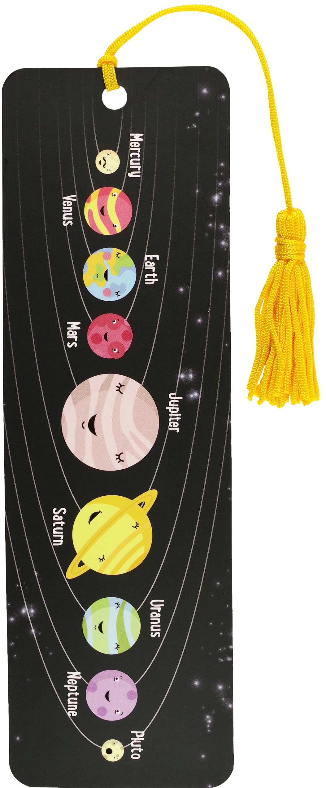 Peter Pauper Press Solar System Children's Bookmark with Yellow Tassel and Ruler Back 1
