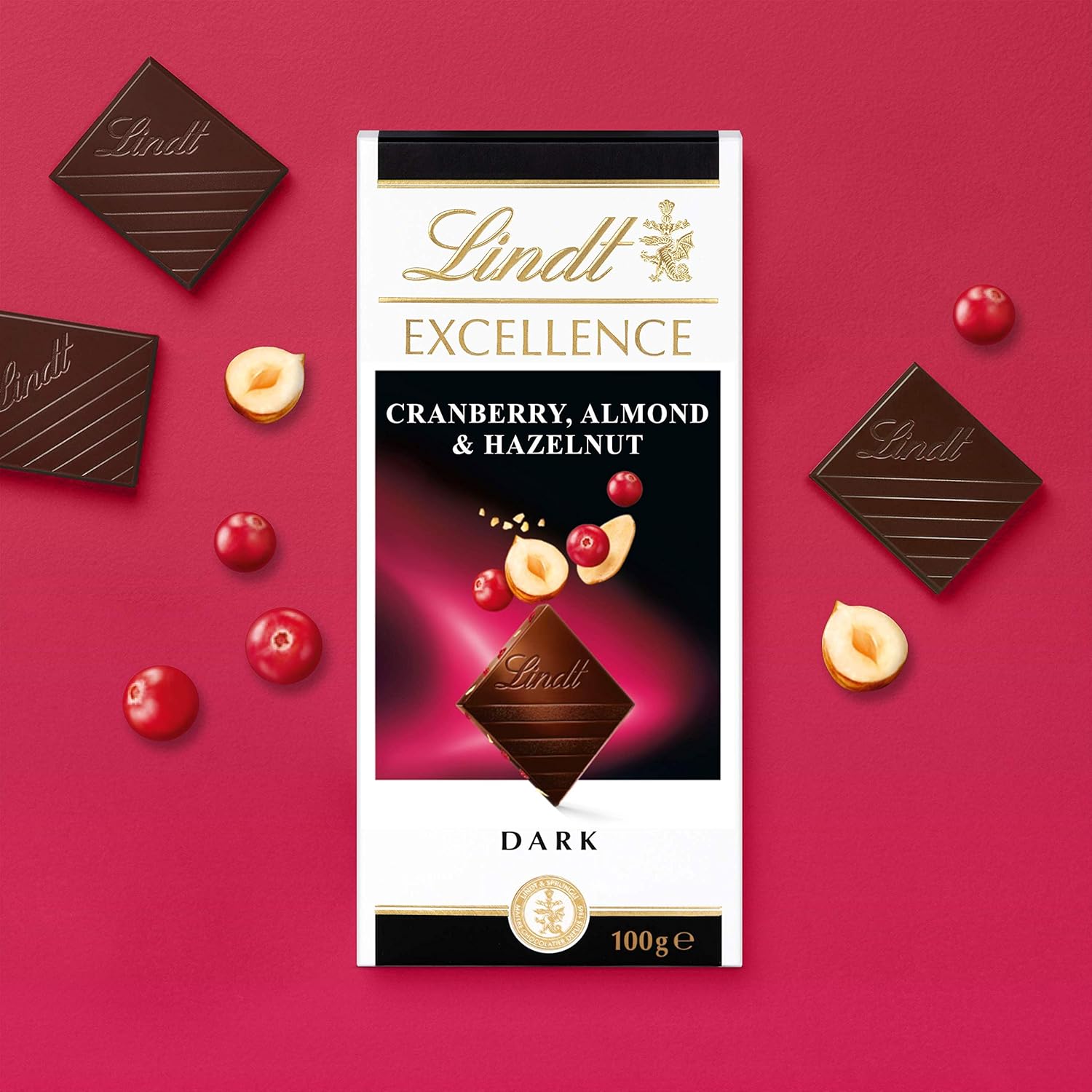 Lindt Excellence Dark Chocolate with Cranberry, Almond & Hazelnut – 100g 5