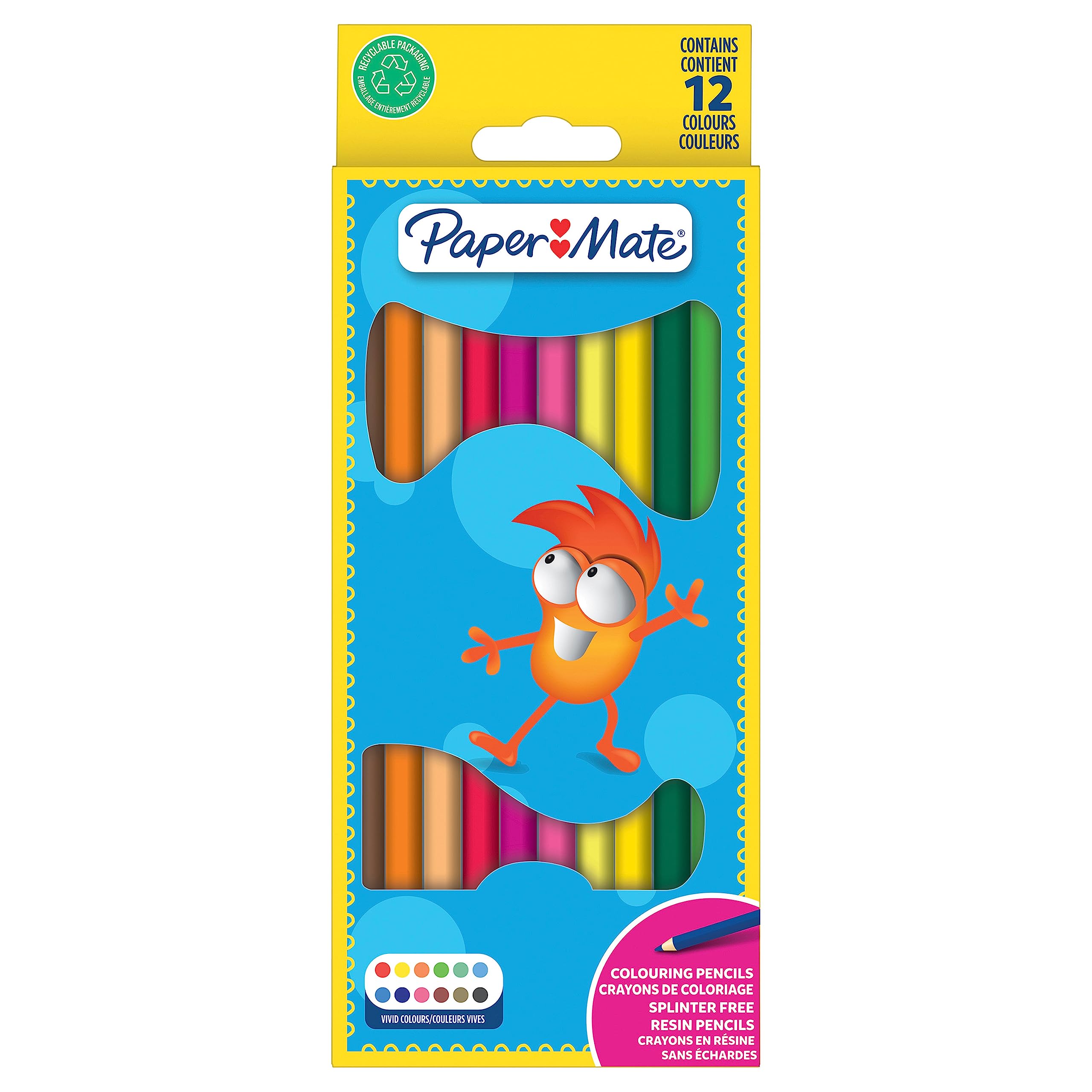 Paper Mate Coloured Pencils for Kids, Pre-sharpened Coloured Pencils, Assorted C 7