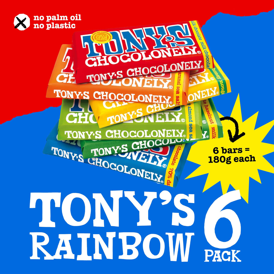 Tony's Chocolonely - Rainbowpack Classic Chocolate Variety Pack (6 x 180g)