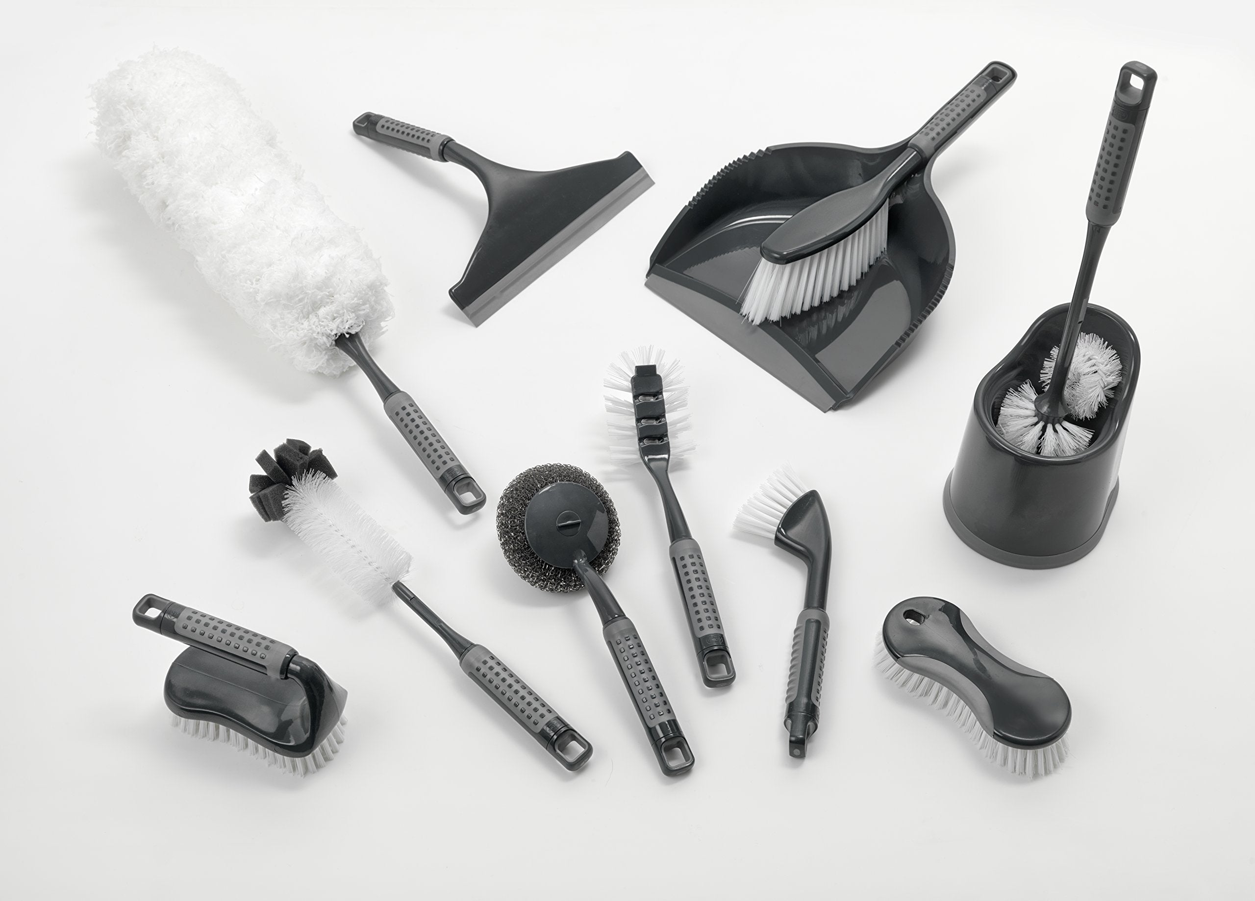 Addis ComfiGrip Tile Grout Stiff Cleaning Brush, Metallic Graphite, 2.5 x 8 x 27 cm 12