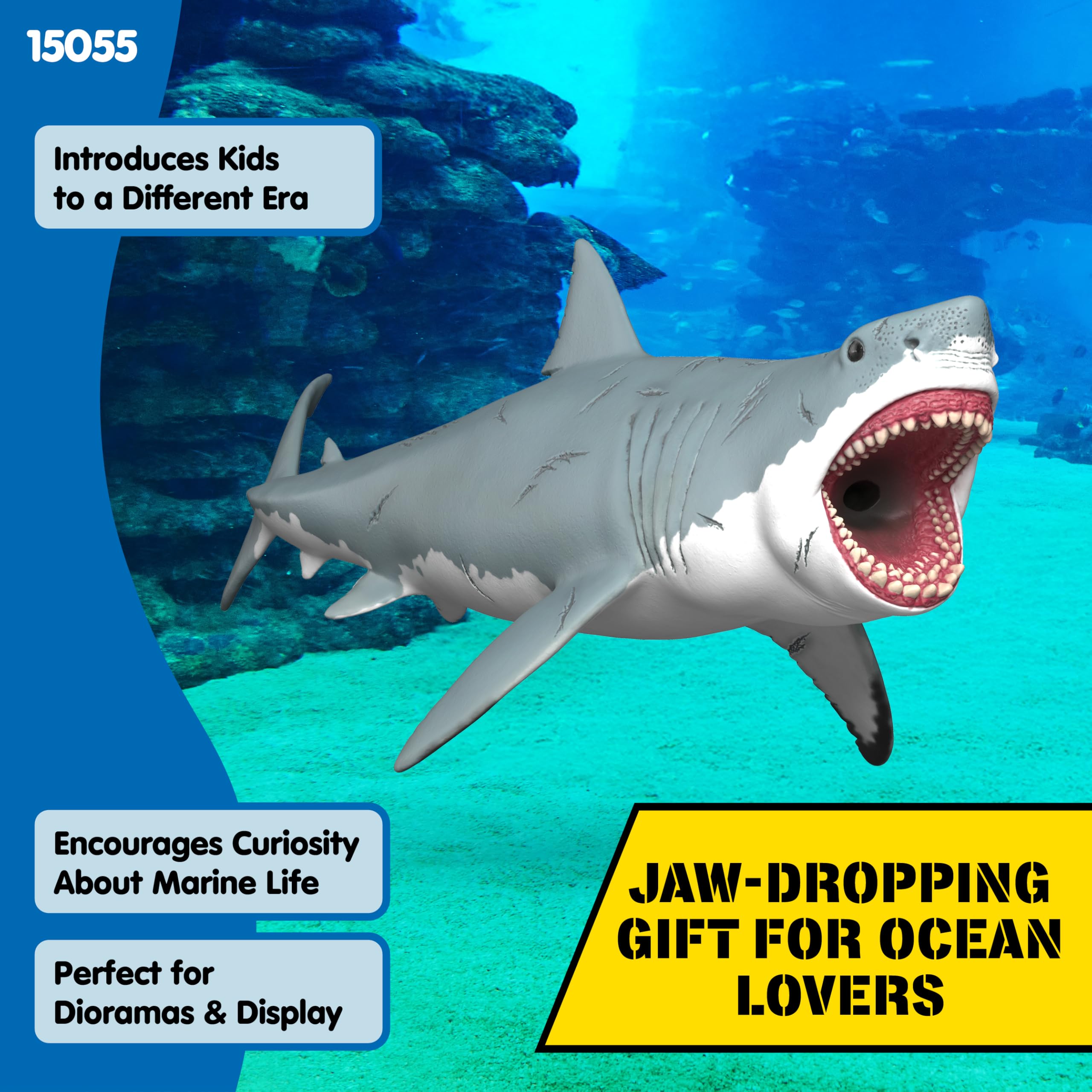 Schleich Megalodon Shark Figurine - Ultra-Realistic Prehistoric Animal Toy | Model 15055 5