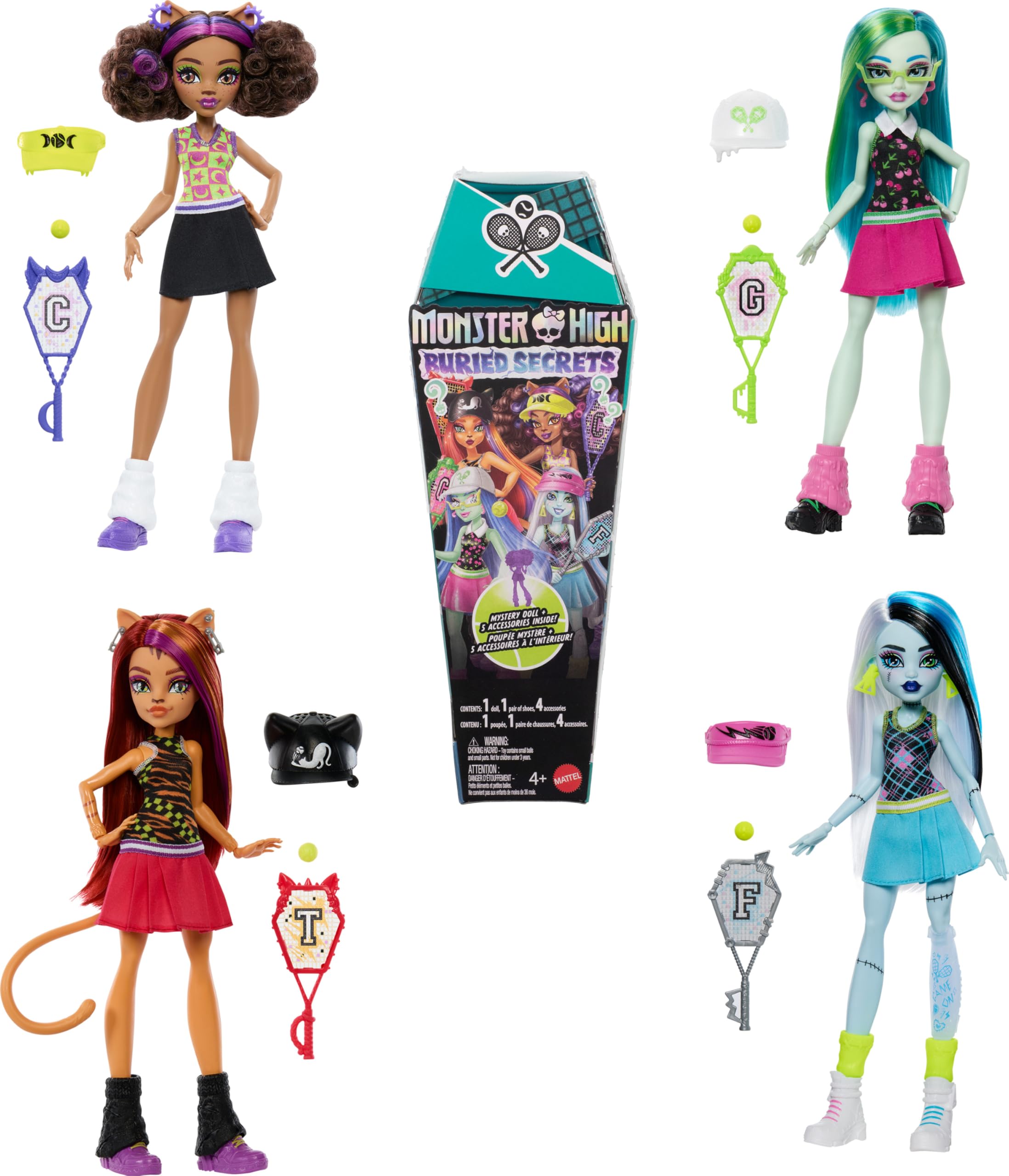 Monster High Buried Secrets Dolls and Accessories - Cozy Creepover Theme | Ages 4+