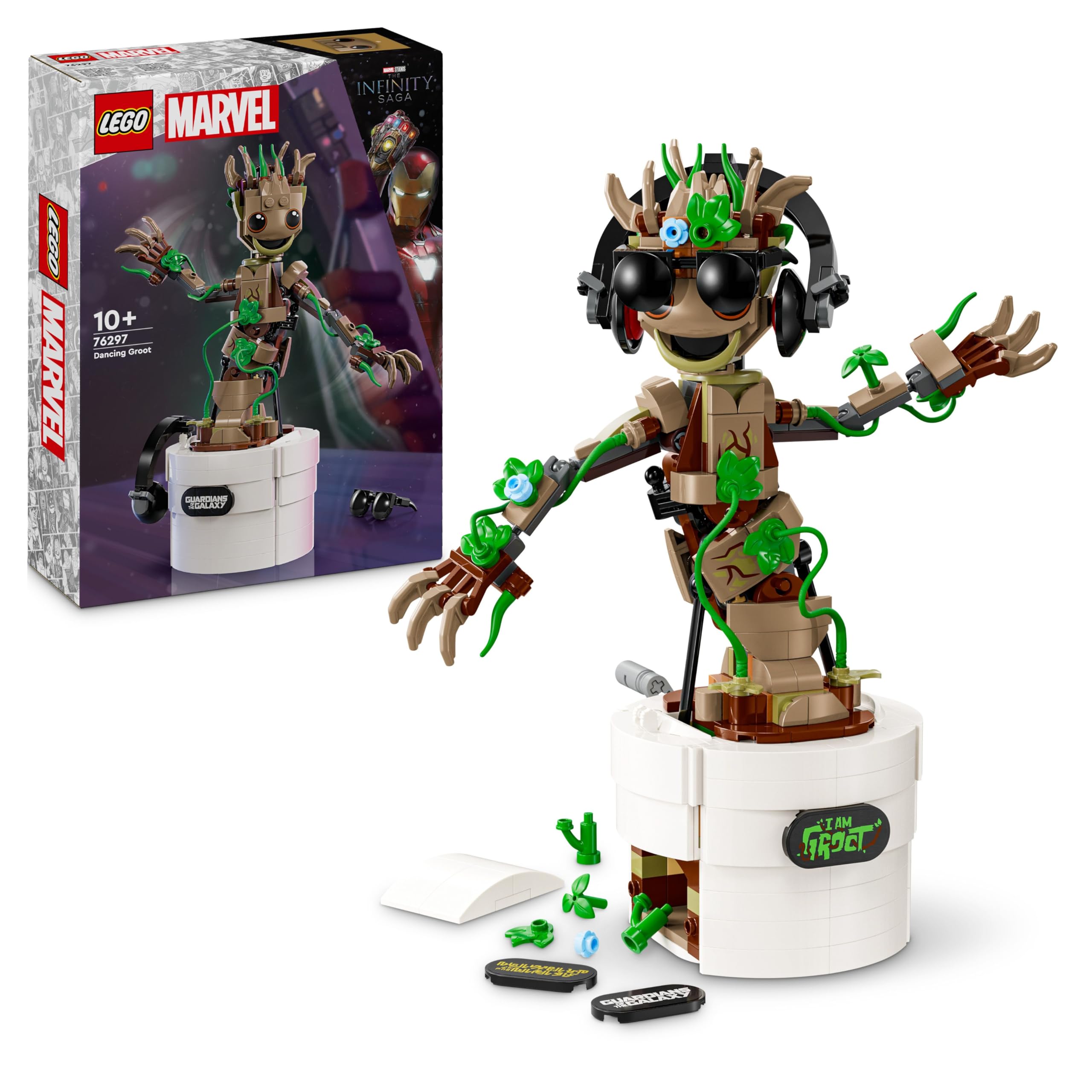 LEGO Marvel Dancing Groot Buildable Animated Toy Action Figure 76297 | Ages 10+