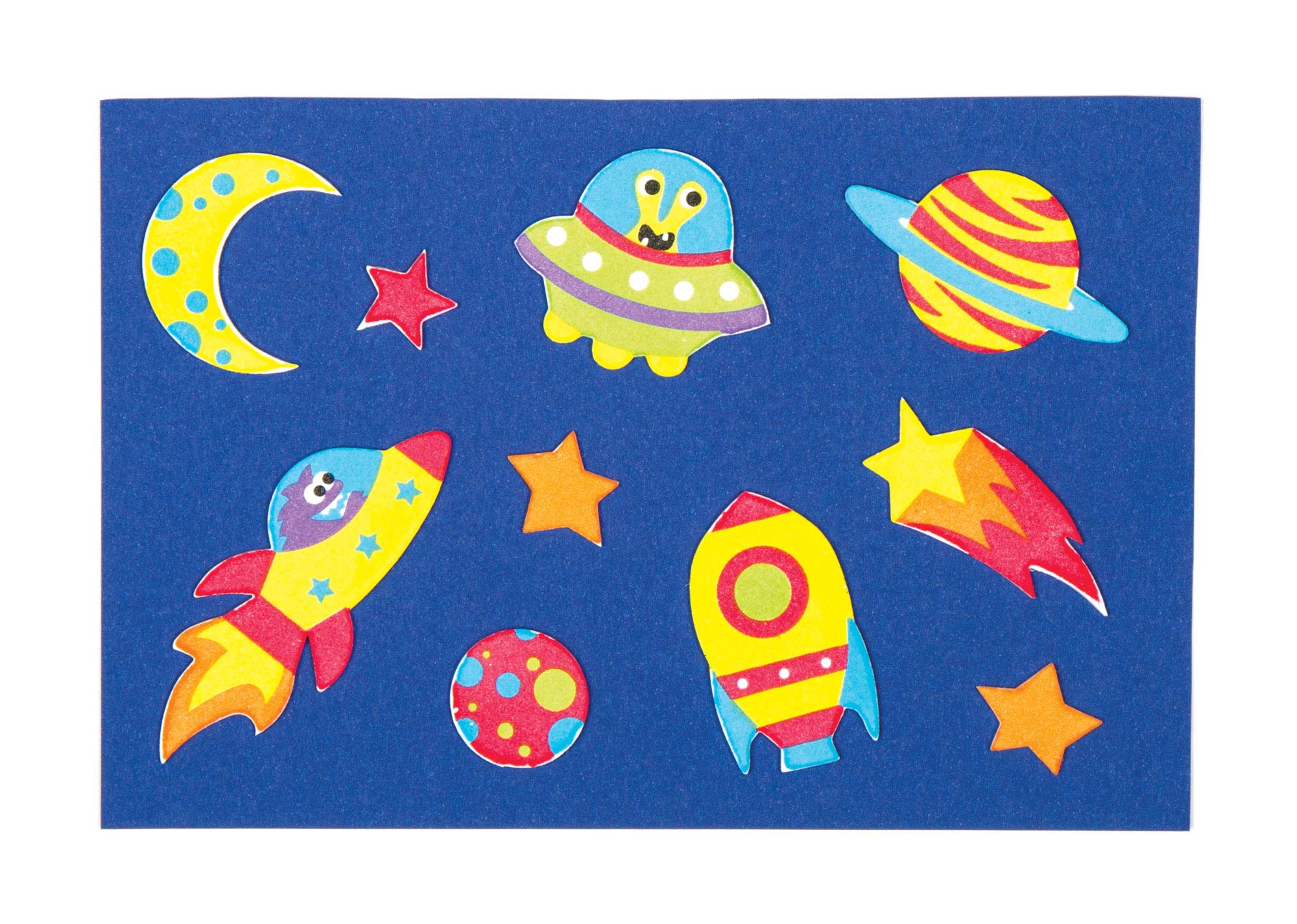 Baker Ross Space and Alien Foam Stickers (Pack of 120) Self Adhesive | 20mm-80mm 2