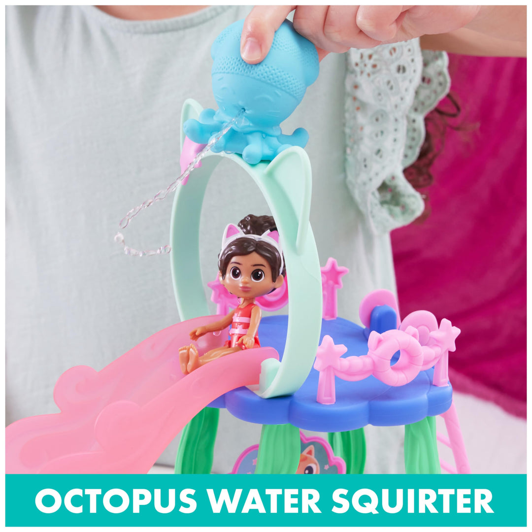 Gabby’s Dollhouse, Purr-ific Pool Playset with Gabby and MerCat Figures, Colour-Changing Mermaid Tails and Pool Accessories Kids’ Toys for Ages 3 and Up