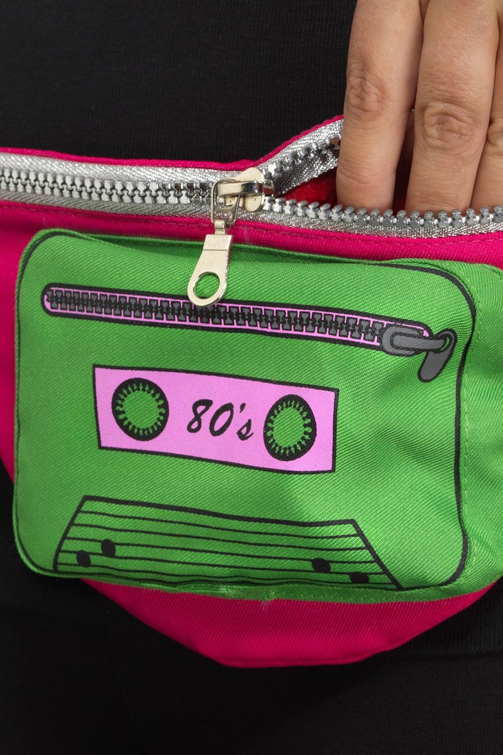 Smiffys 80s Bum Bag - Multi-Coloured Fancy Dress Accessory