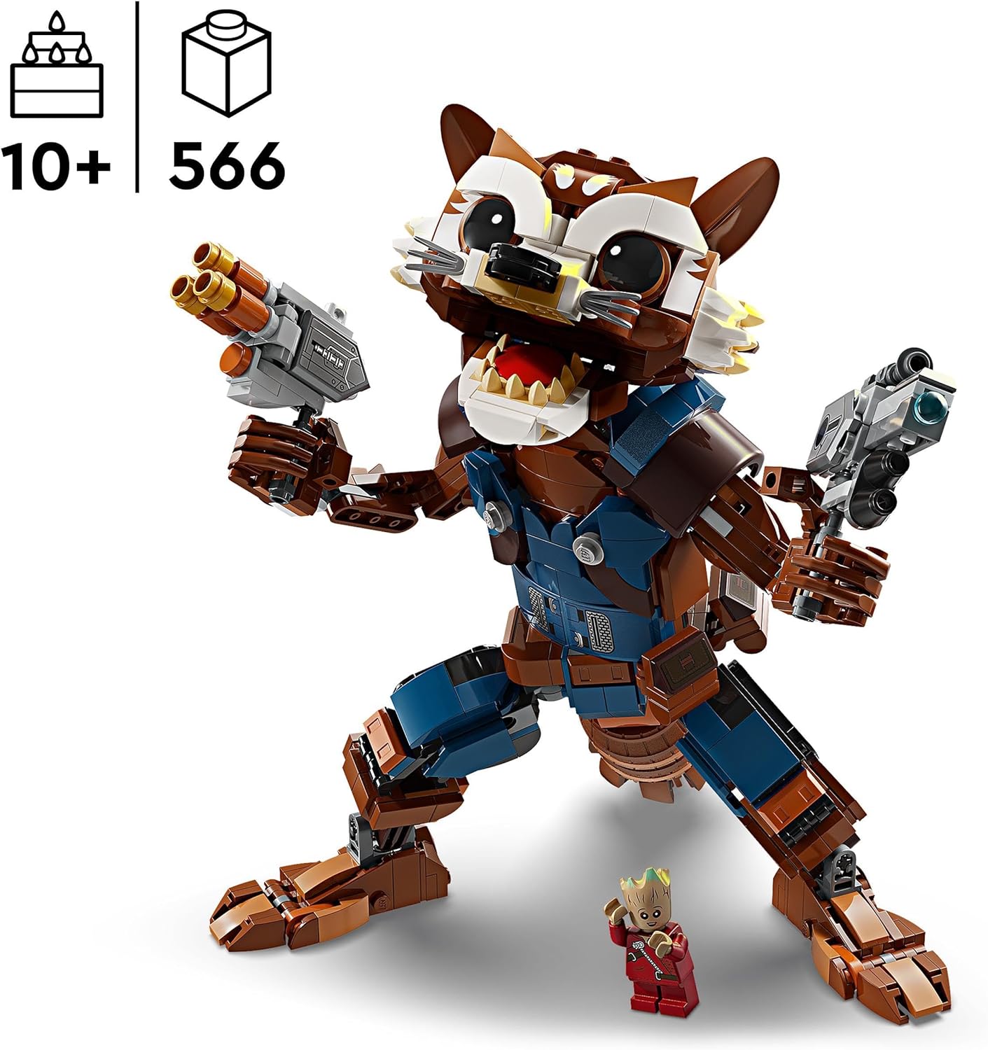 LEGO Marvel Rocket & Baby Groot Buildable Action Figure Toy Set - 10+ 2
