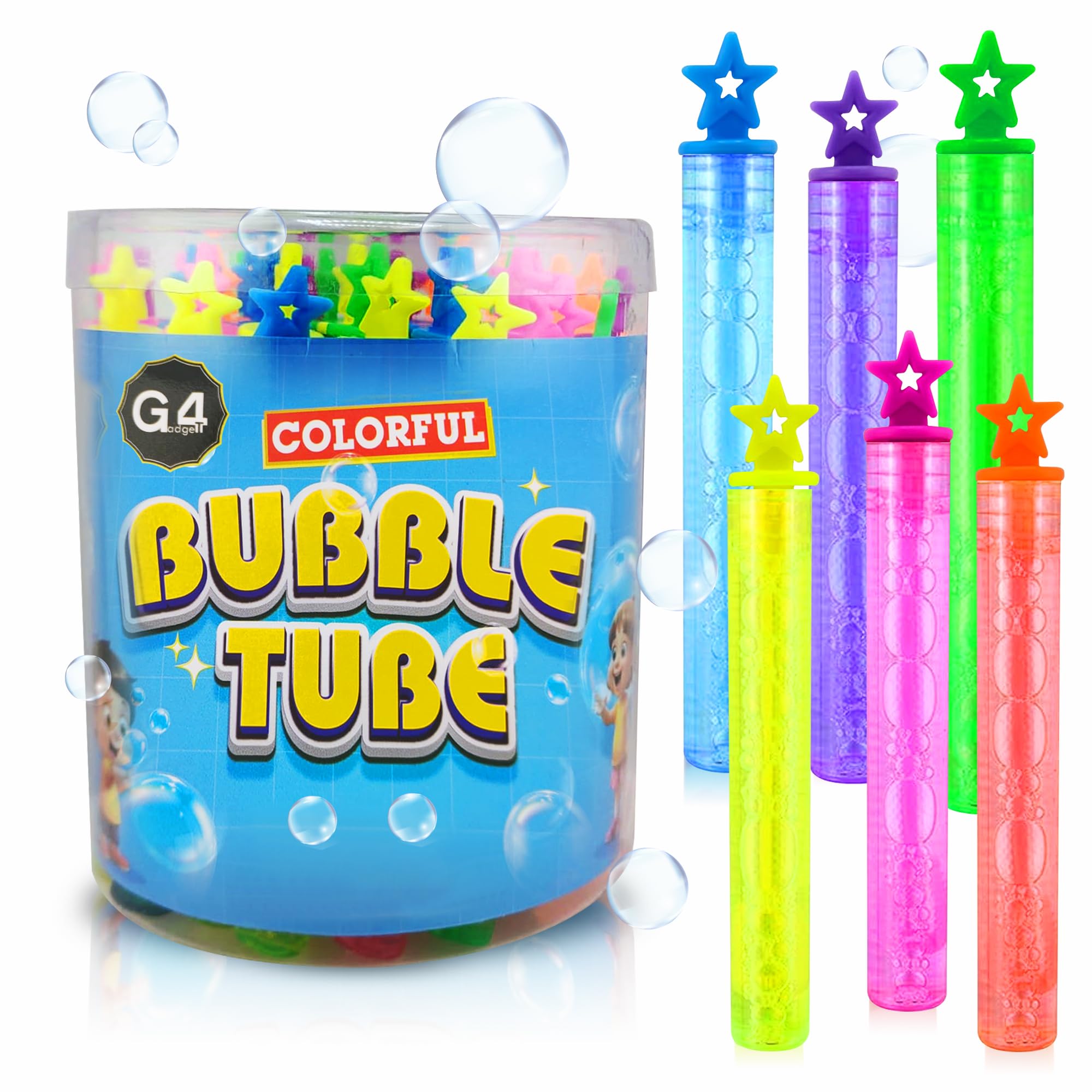 G4GADGET 36-Pack Bubble Tubes - Colourful Plastic Party Favour Set | 10.5 cm Size 1