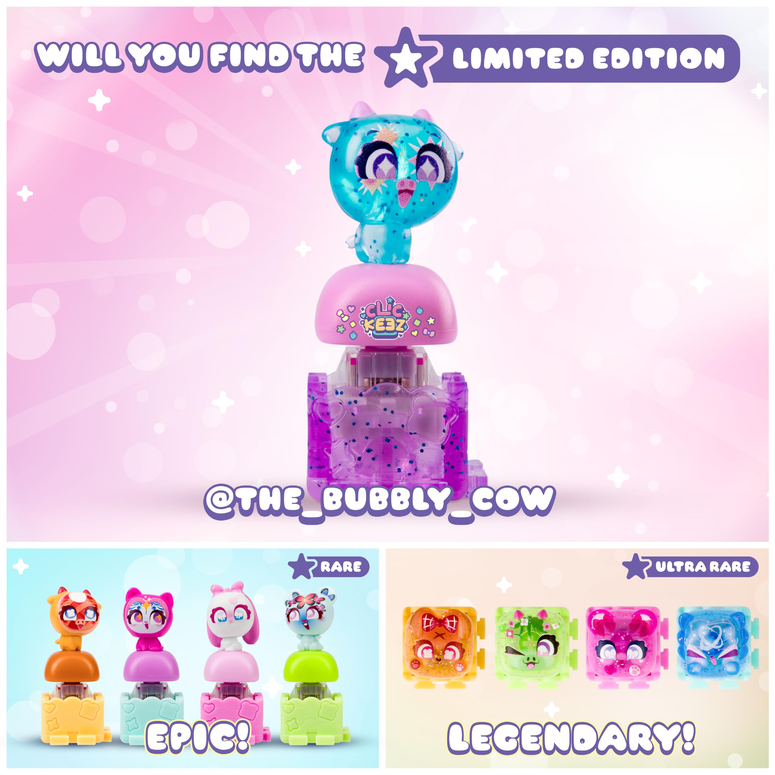 Clickeez Twin Pack - Series 3 (Bubble Pops) | Includes 2 Clickable Keyboard Fidget Toys, Keychain, Collector's Guide 7