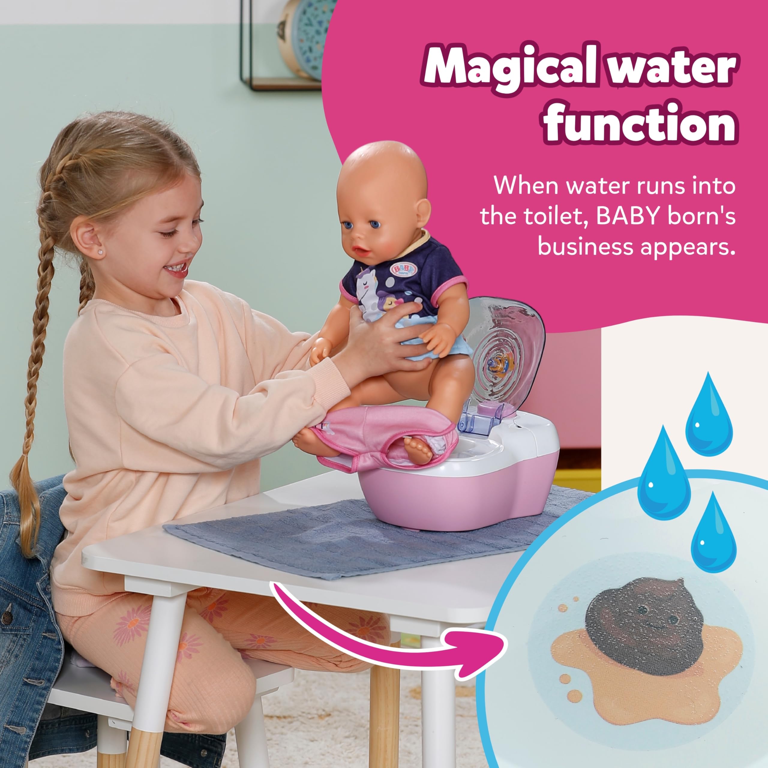 BABY born Toilet - Doll Toilet with Flushing Sounds, Toilet Song & Accessories 3