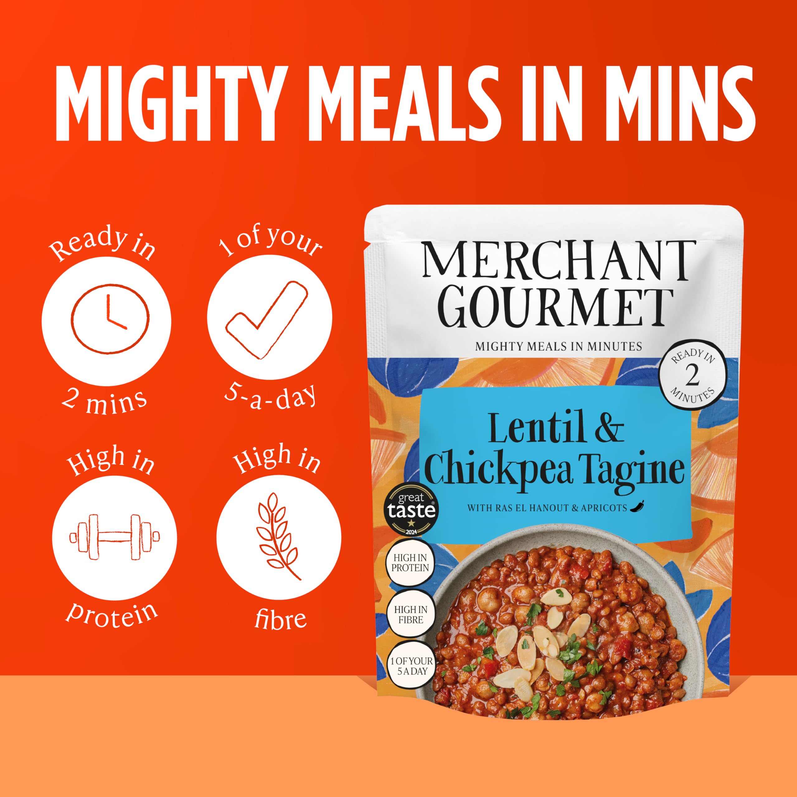 Merchant Gourmet Lentil & Chickpea Tagine with Ras El Hanout - High Protein & Fibre | 6 x 280g Pouches 3
