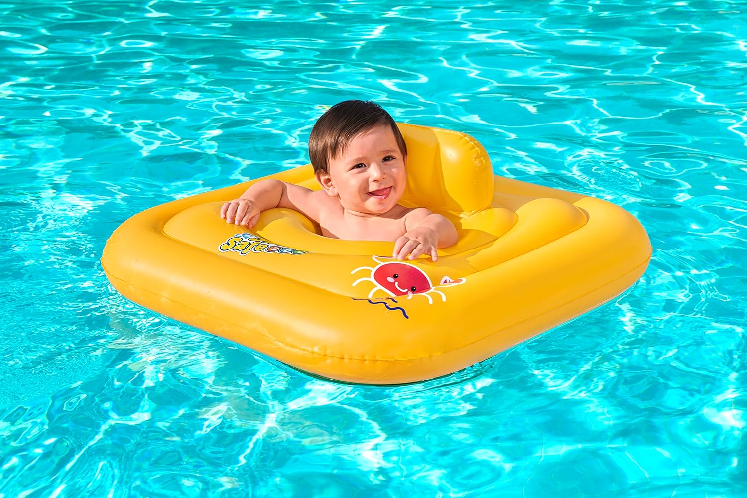 Bestway Swimming Float Inflatable for Toddlers | Square 3-Ring Inflatable Baby B 6