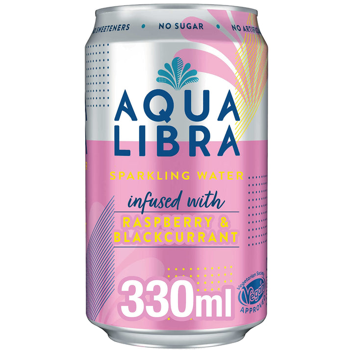 AQUA Libra - Raspberry & Blackcurrant Sparkling Water (4 x 330ml)