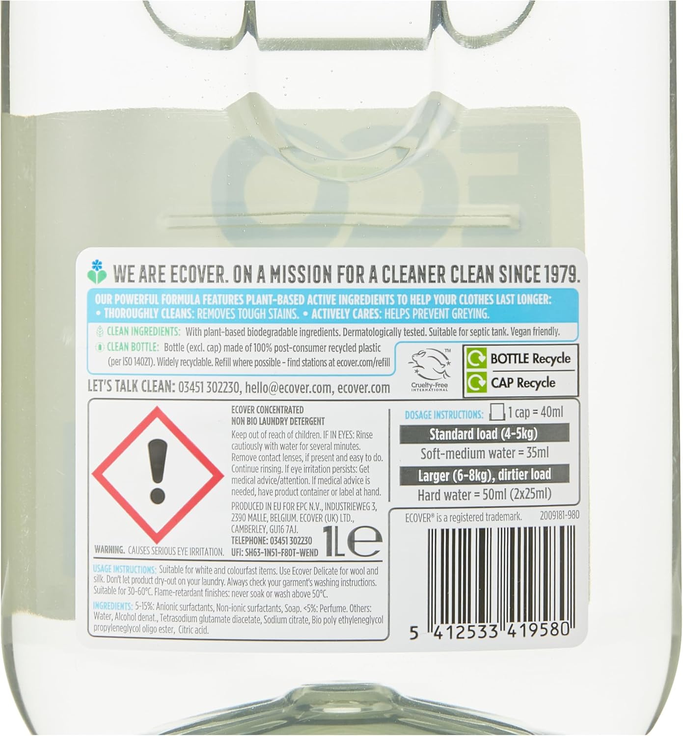 Ecover Non-Bio Laundry Liquid - Lavender & Sandalwood (1L, 28 Washes) 11