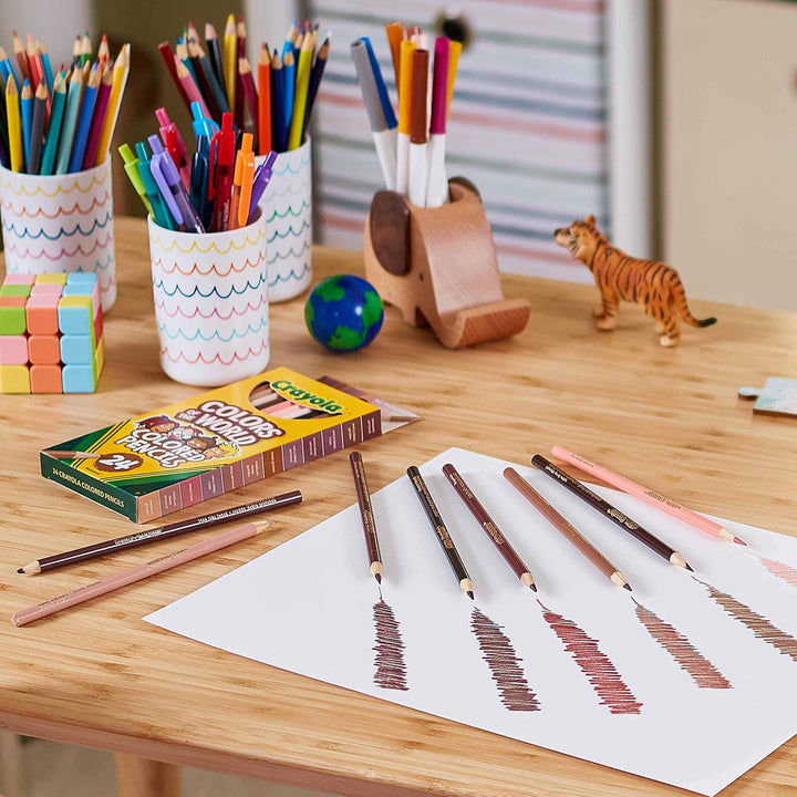 Crayola Colours of the World Coloured Pencils - 24 Multicultural Skin Tone Pencils for Kids 3+