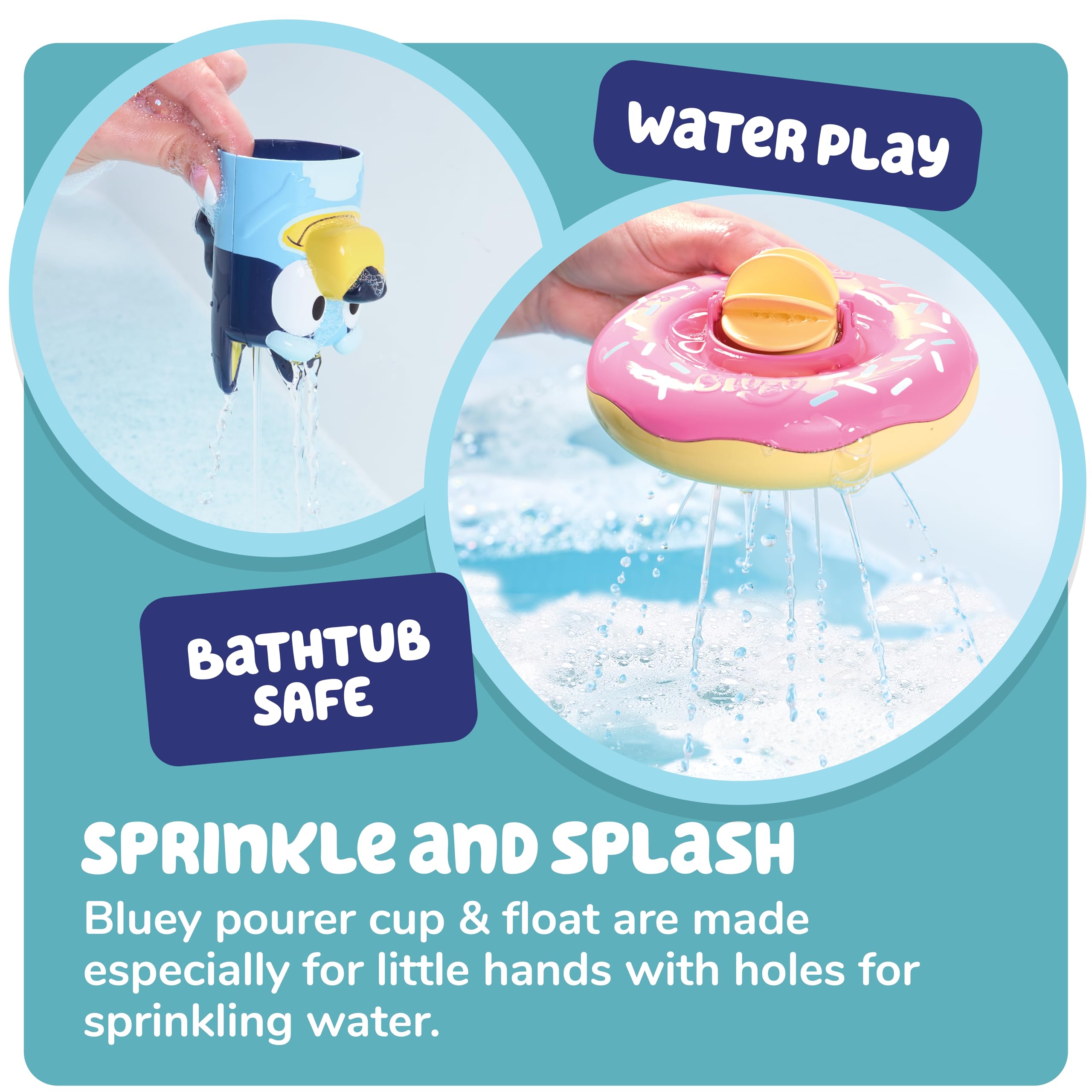 TOMY Toomies Bluey Splash and Float Bath Toy - Pourer Cup with Water Wheel for 18 Months+ 7