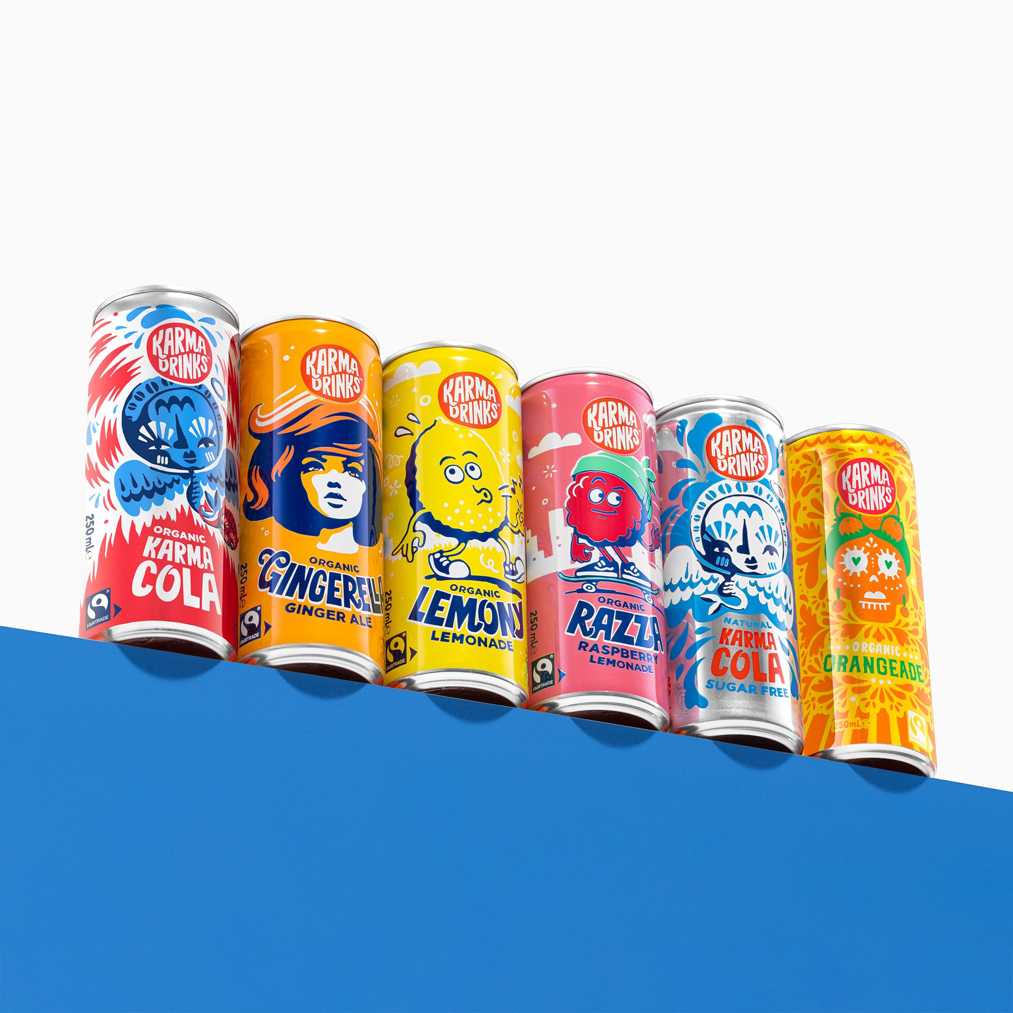 Karma Drinks Lemony Lemonade - Natural Fizzy Soft Drink (4 x 250ml Cans) 12