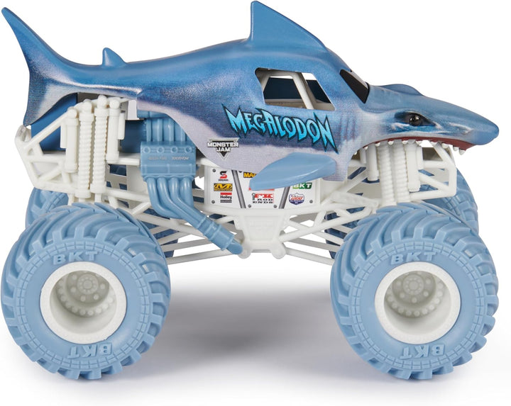 Monster Jam 1:24 Scale Die-Cast Megalodon Truck - Official BKT Tyres & Working Suspension