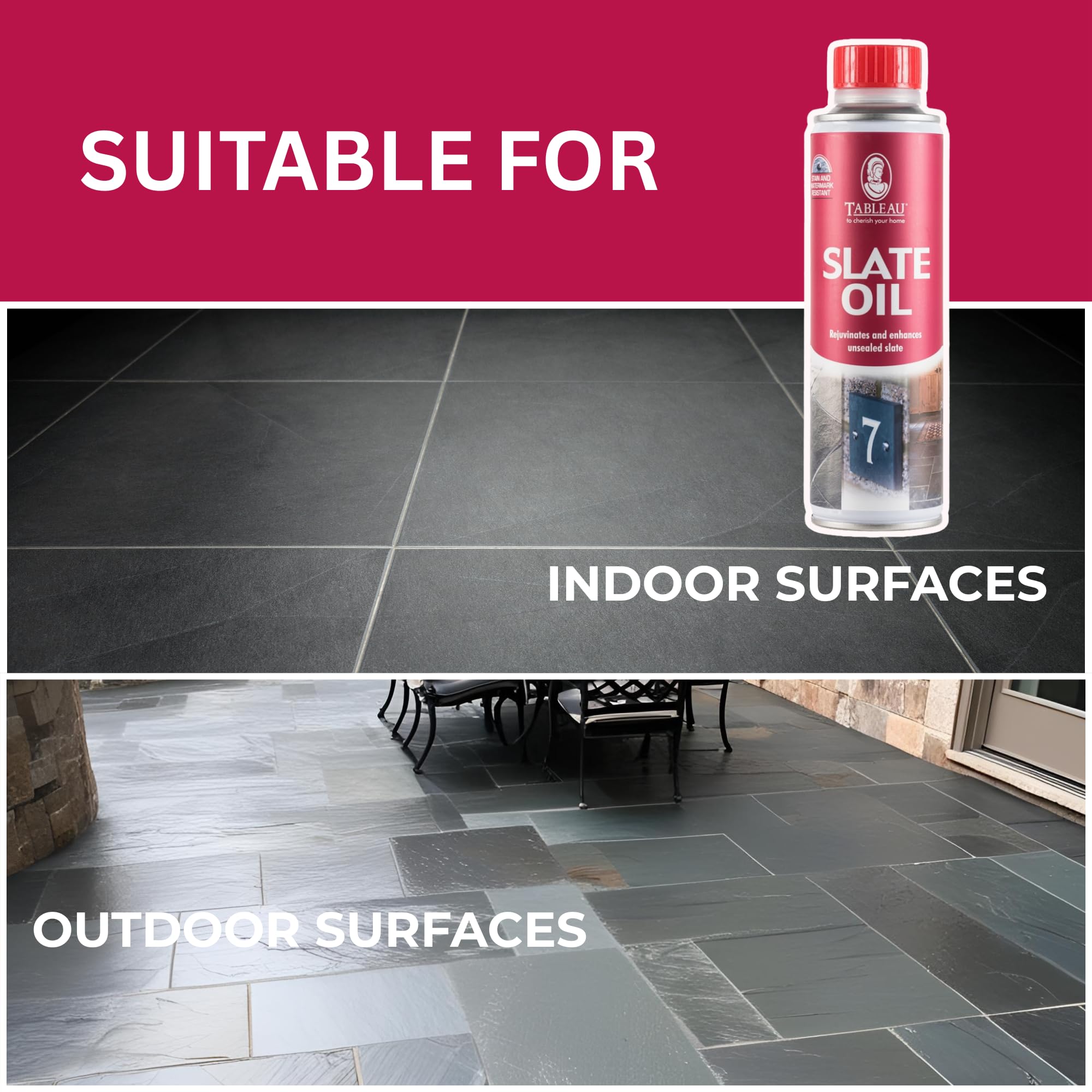 Tableau - Slate Oil 250ml Rejuvenating Treatment for Unsealed Slate Surfaces 8